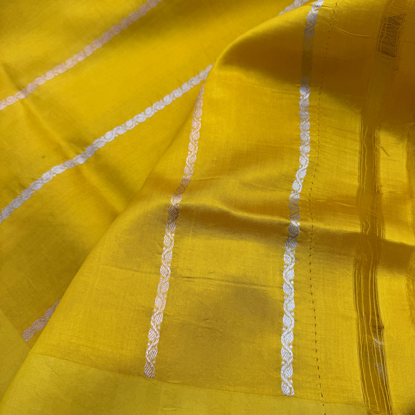 Svarna: Yellow Handwoven Banarasi Katan Silk Saree