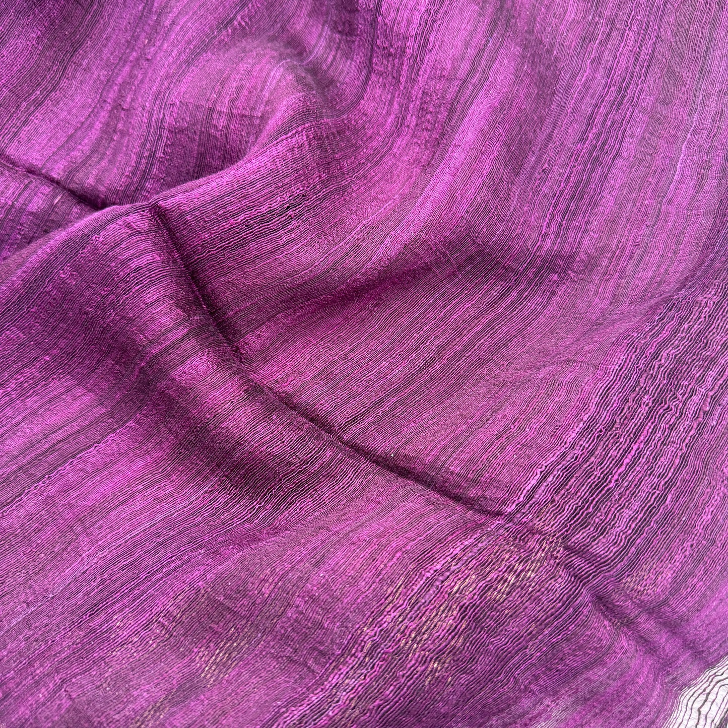 Amrapali: Purple Matka Silk Saree with Translucent Muslin Pallu