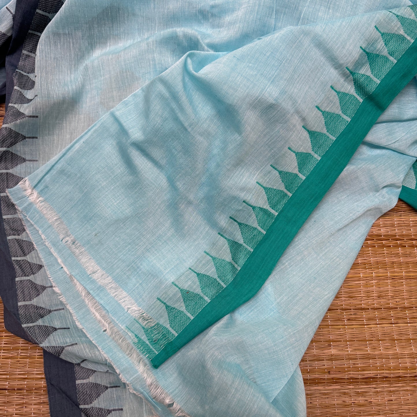 Thoibi: Blue Manipuri Handloom Cotton Saree