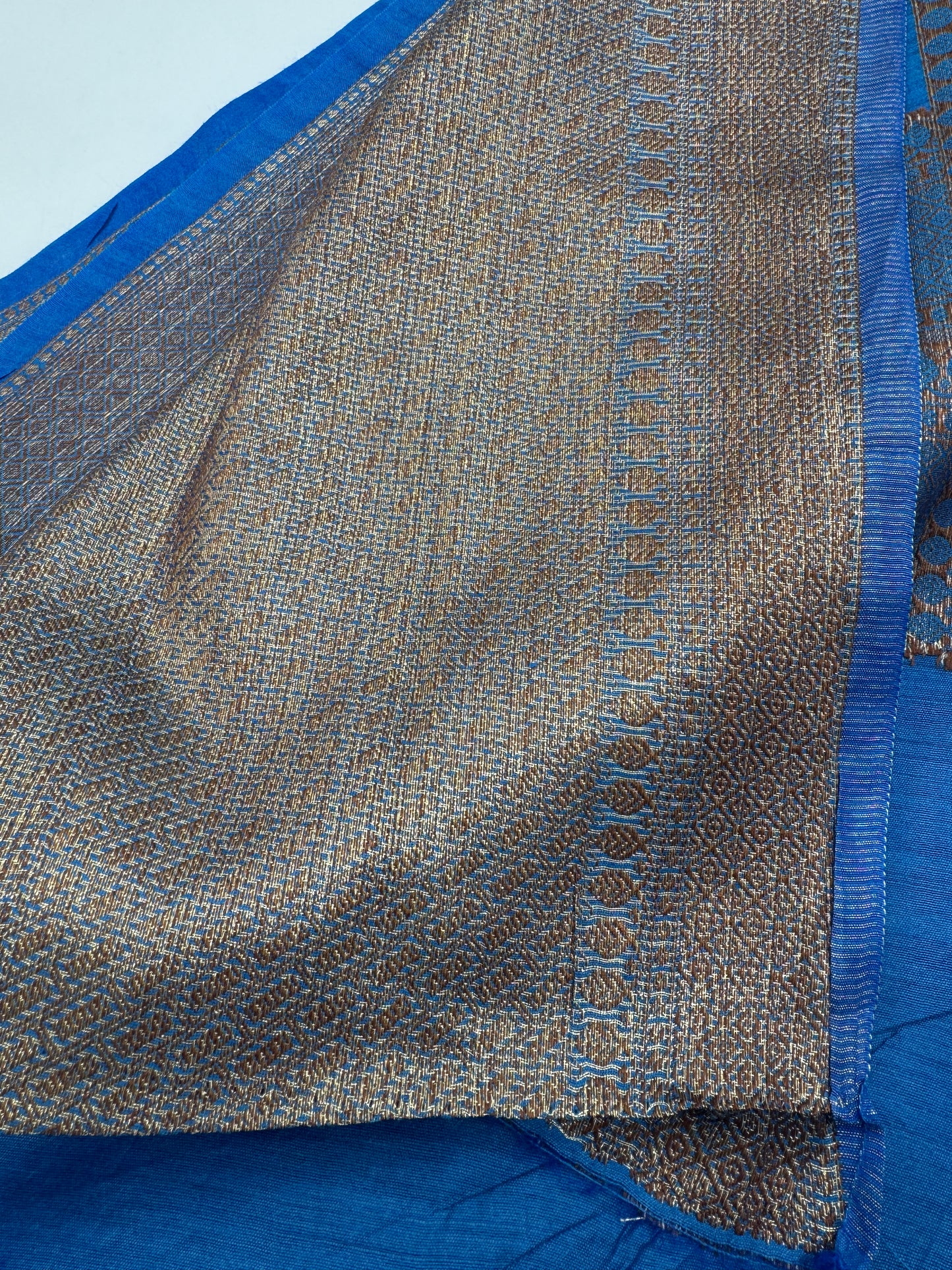 Kaneesha: Blue Handwoven Munga-Tussar Silk Saree