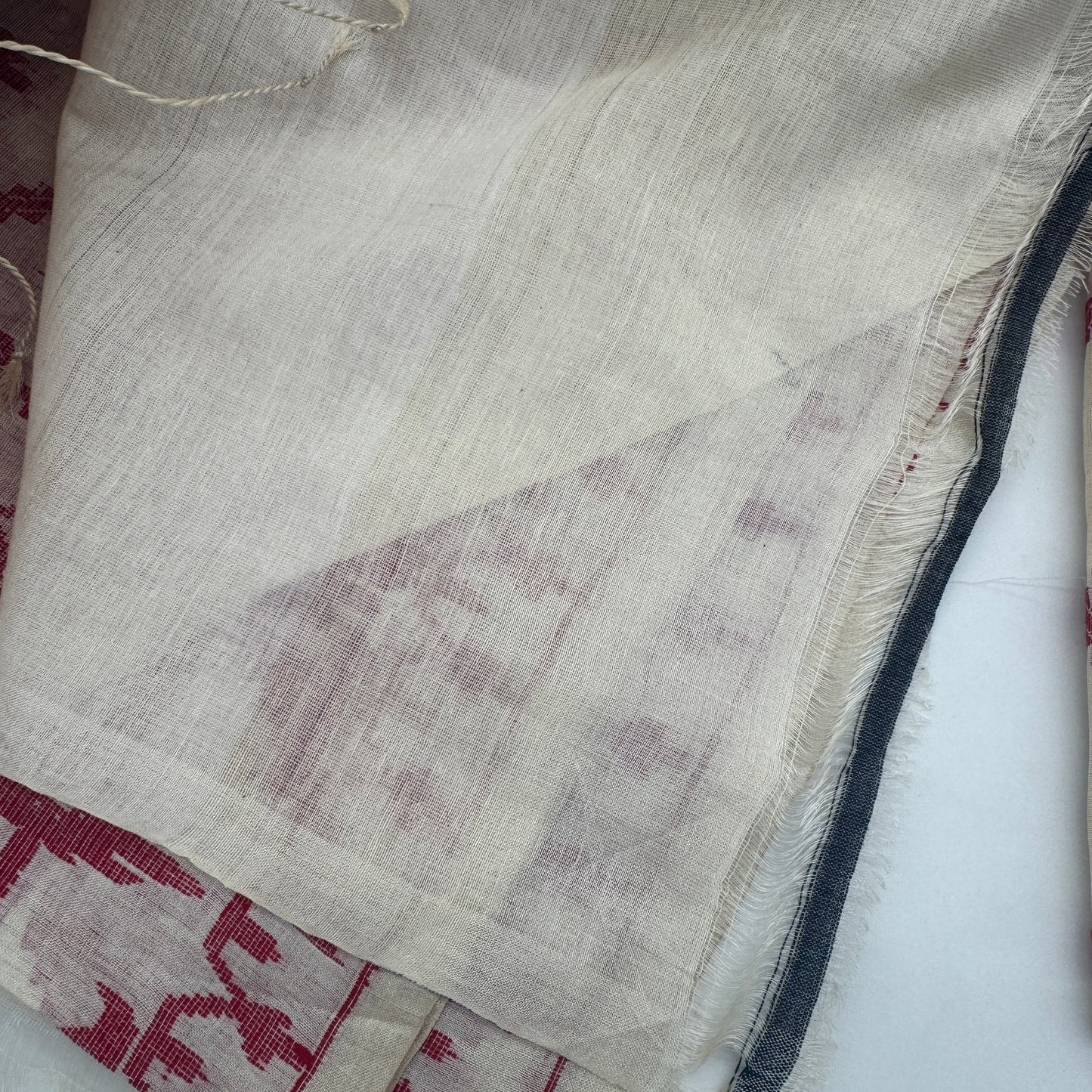 Ivoryfire: White Tussar Silk Jamdani Saree