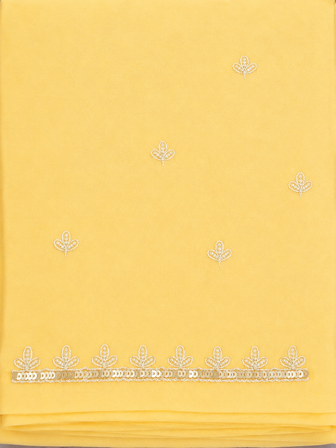 Archana: Yellow Chiffon saree with sequins
