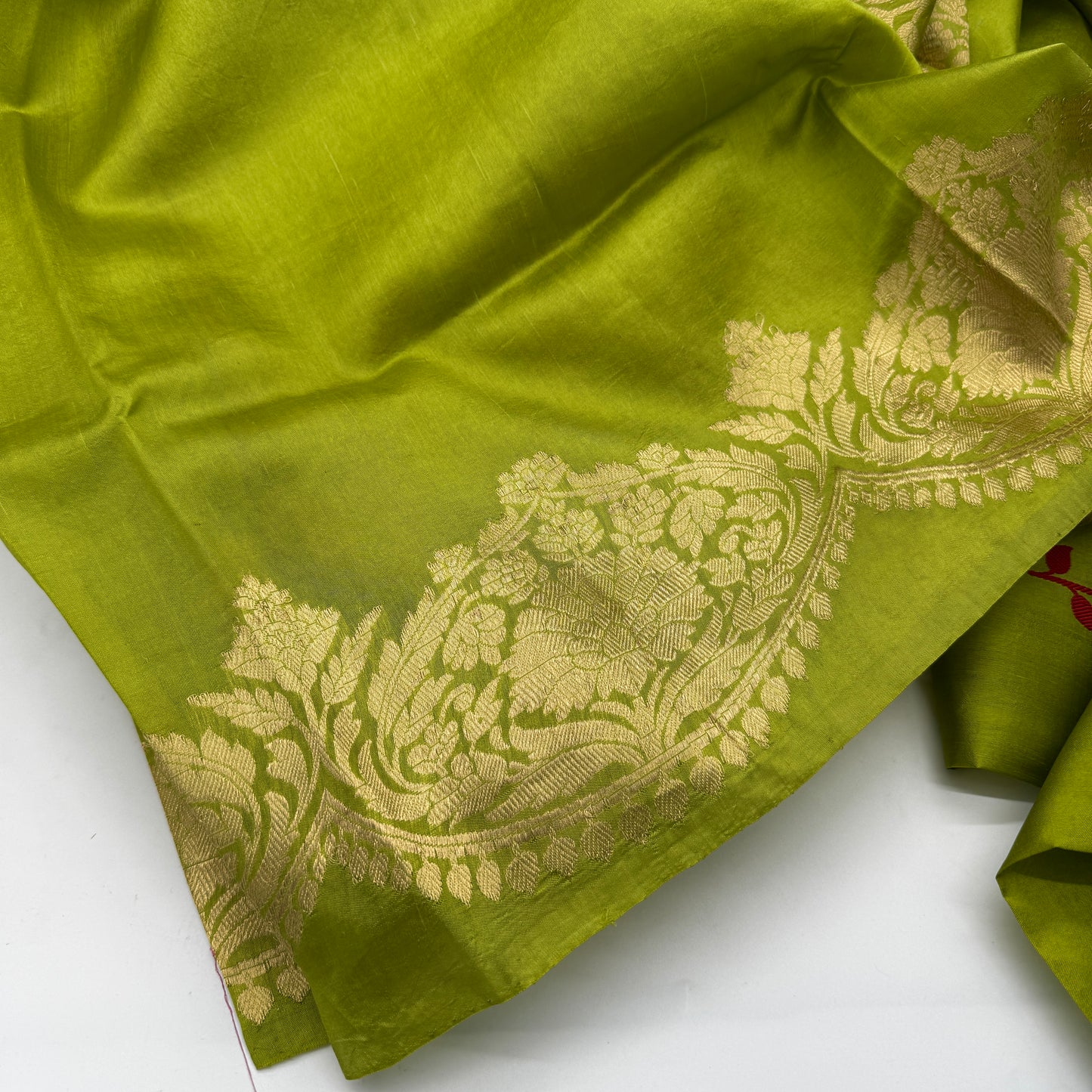 Aranya: Green Banarasi Katan Silk Saree