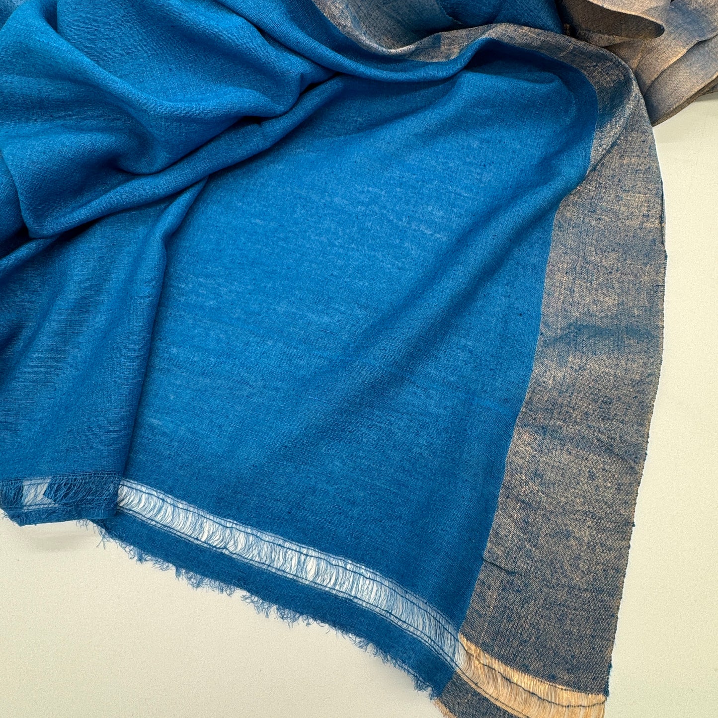 Silversky: Blue and Silver Jamdani Saree