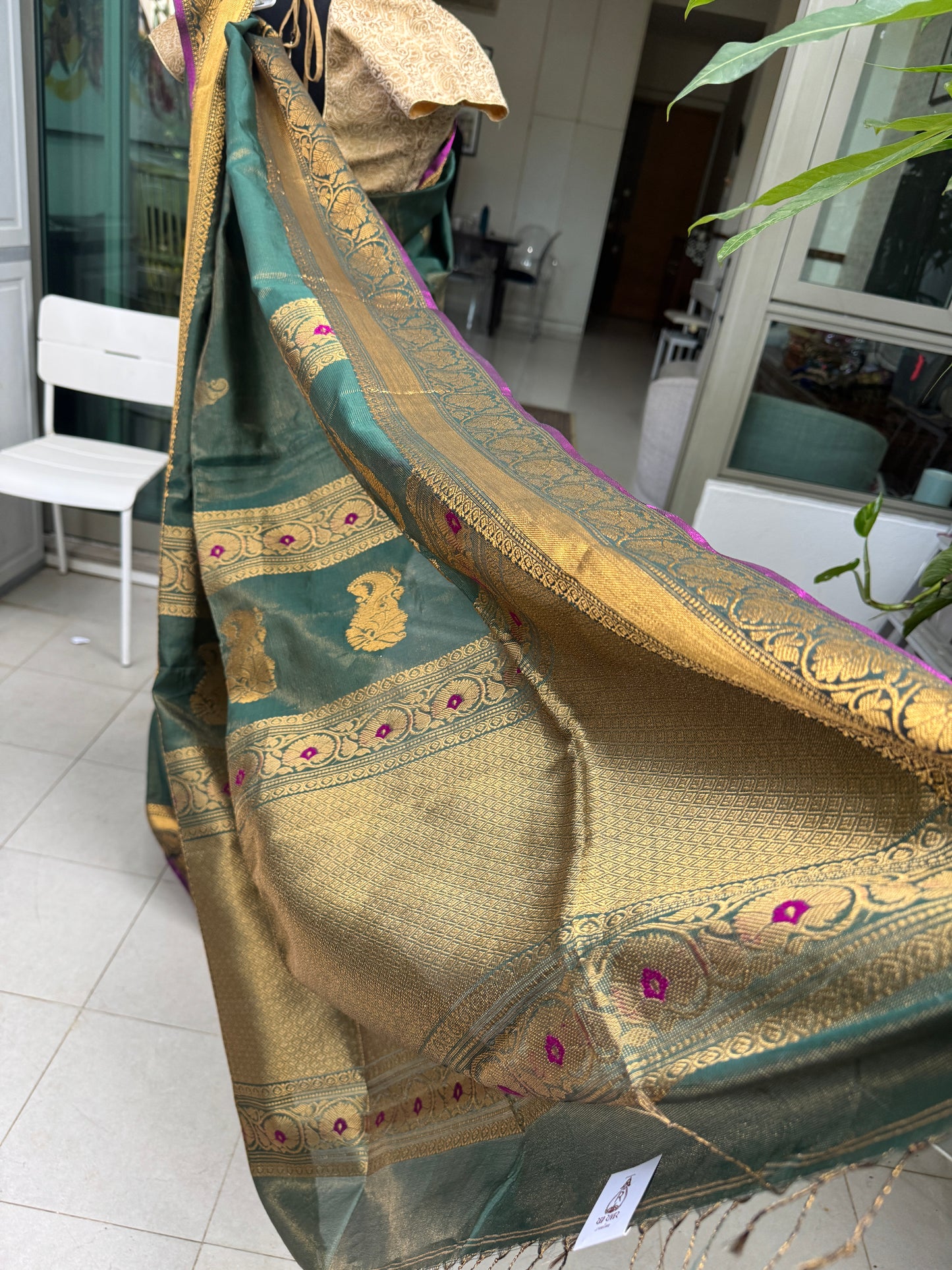 Harita: Green Tissue Silk Saree