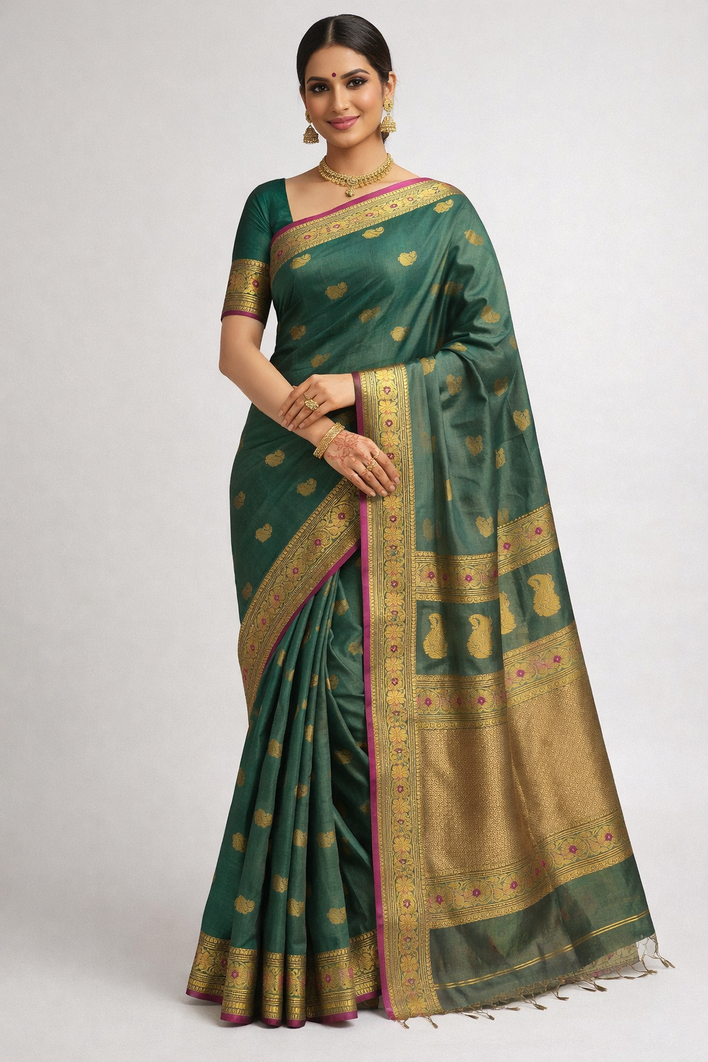 Harita: Green Tissue Silk Saree