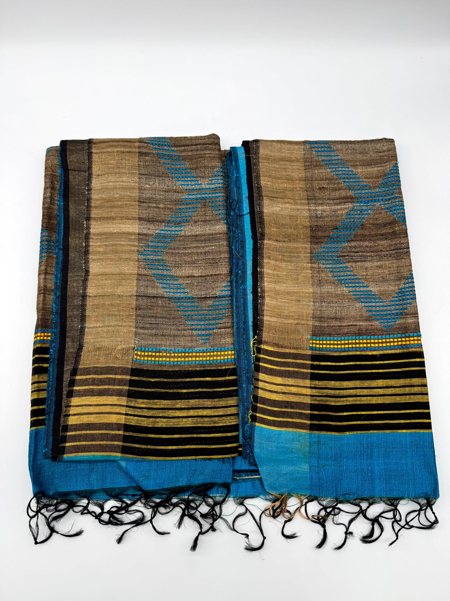 BLUE GHICHA SILK SAREE