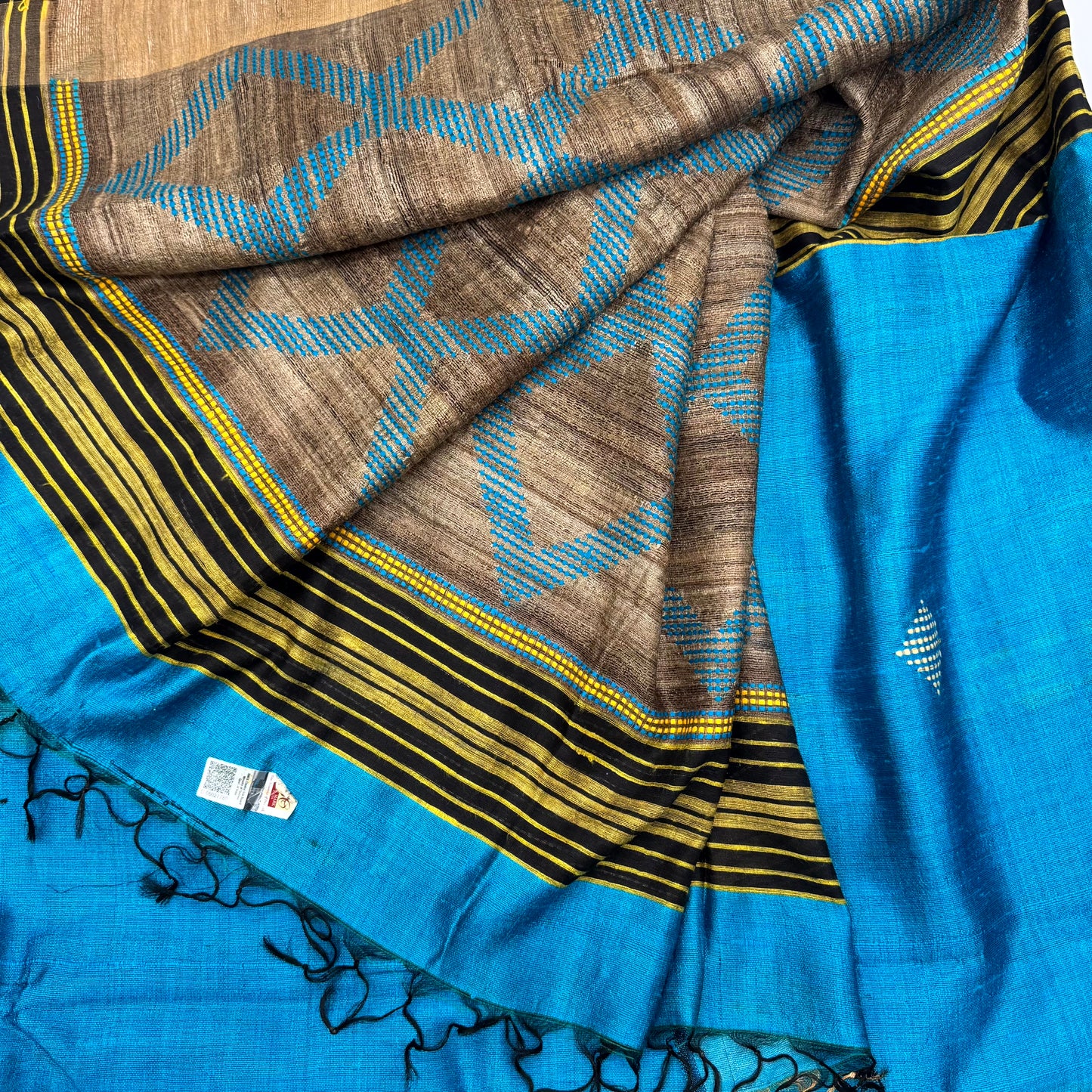 BLUE GHICHA SILK SAREE