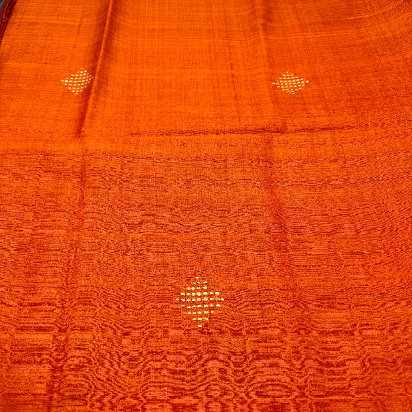 ORANGE GHICHA SILK SAREE