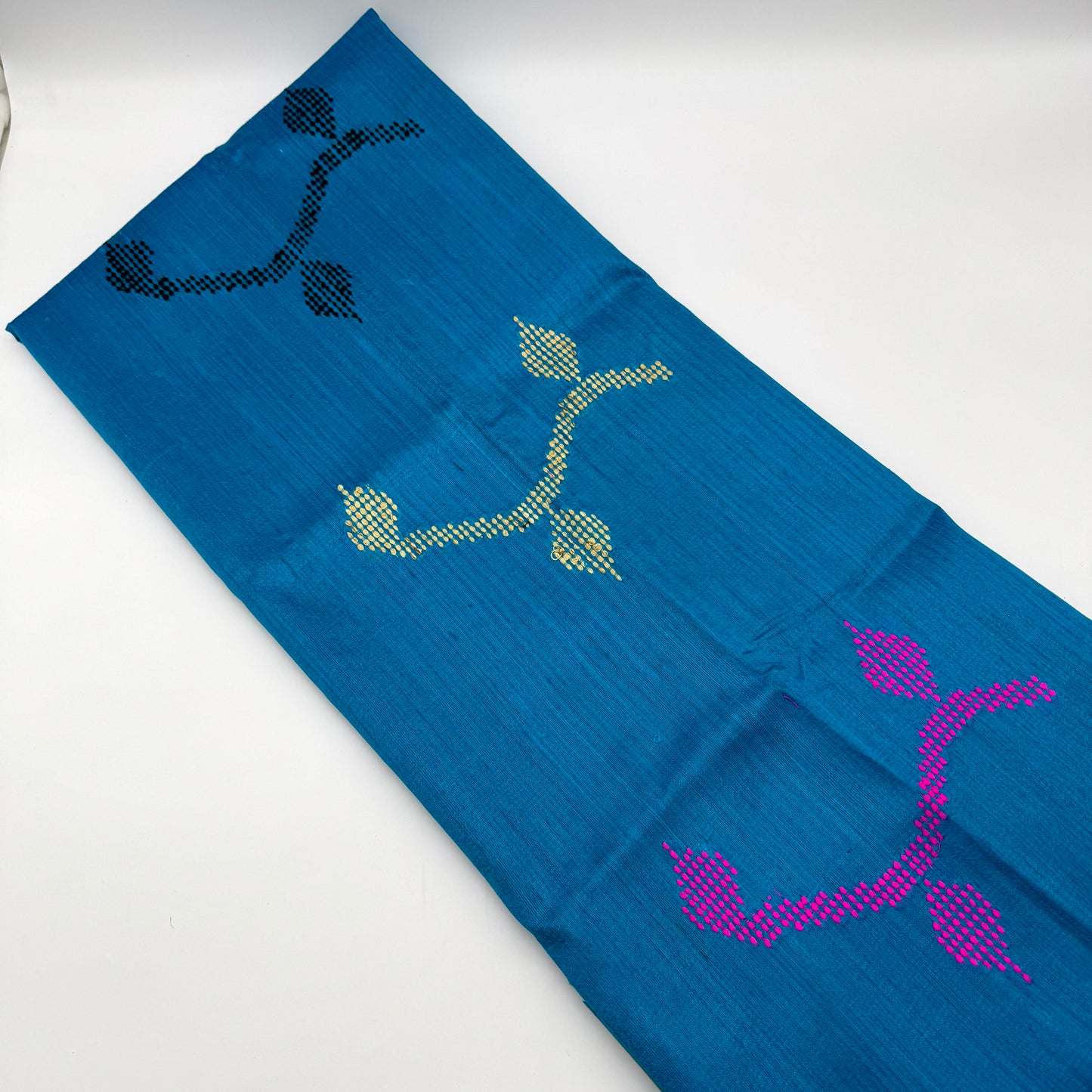 BLUE GHICHA SILK SAREE