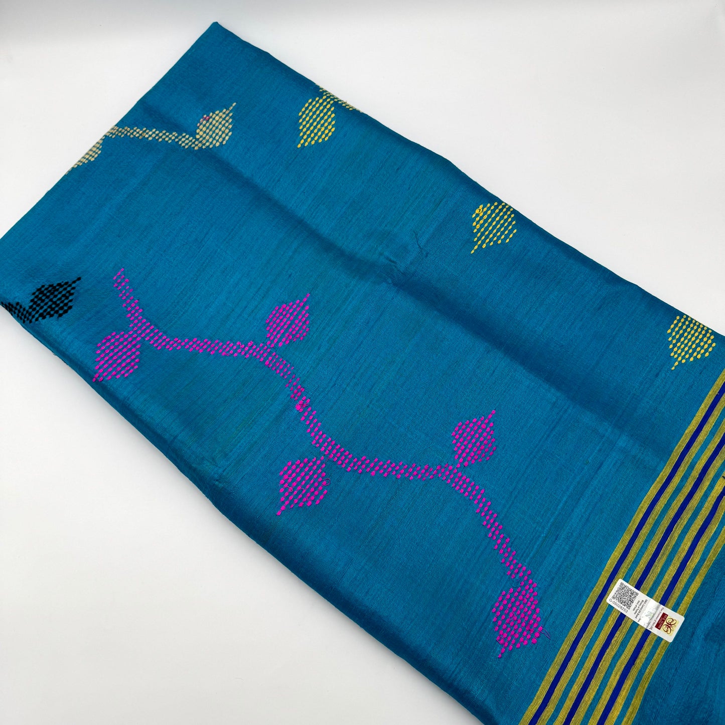 BLUE GHICHA SILK SAREE