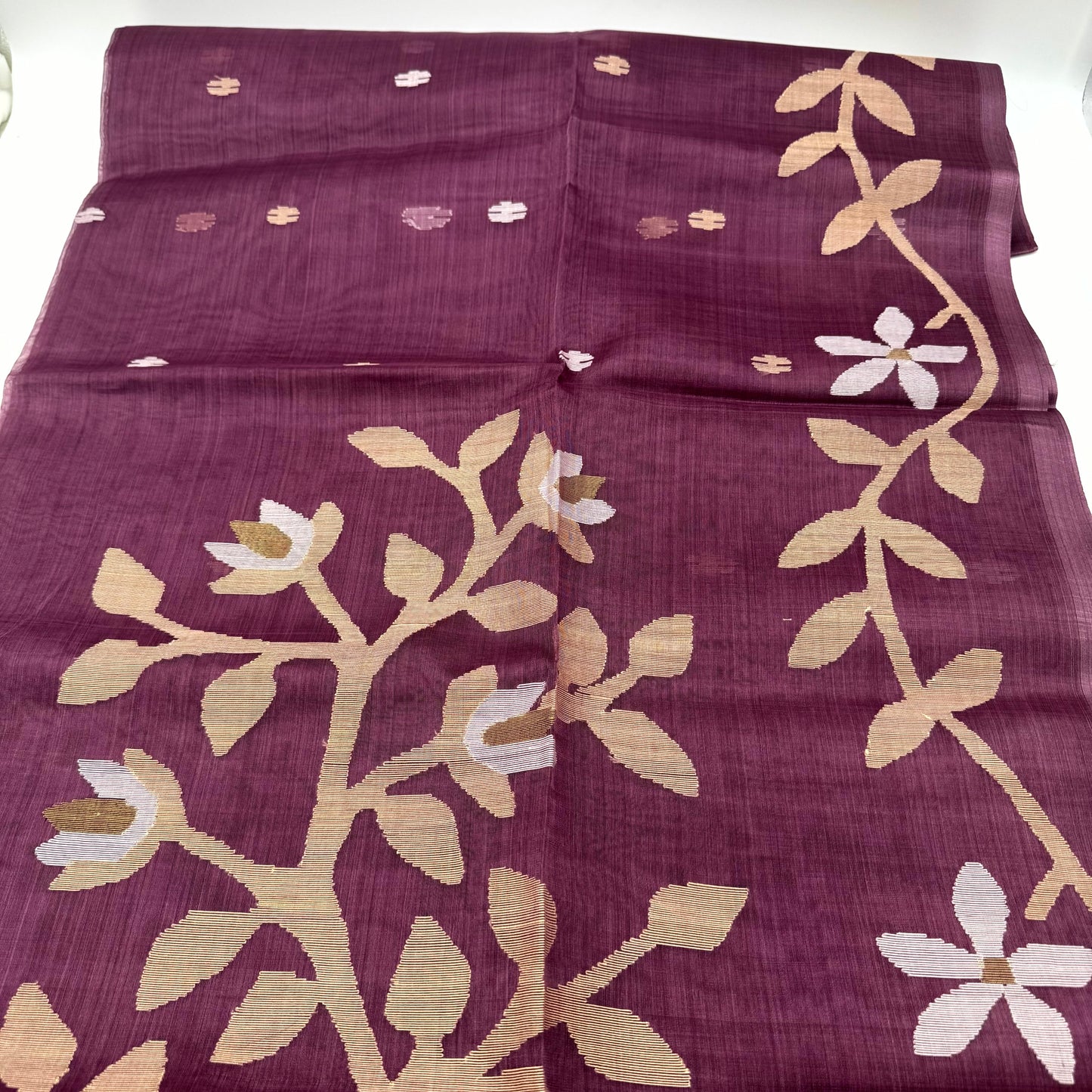 PURPLE MUSLIN JAMDANI SAREE