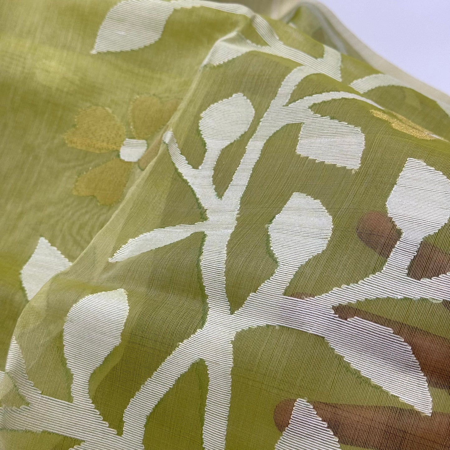 GREEN MUSLIN JAMDANI SAREE