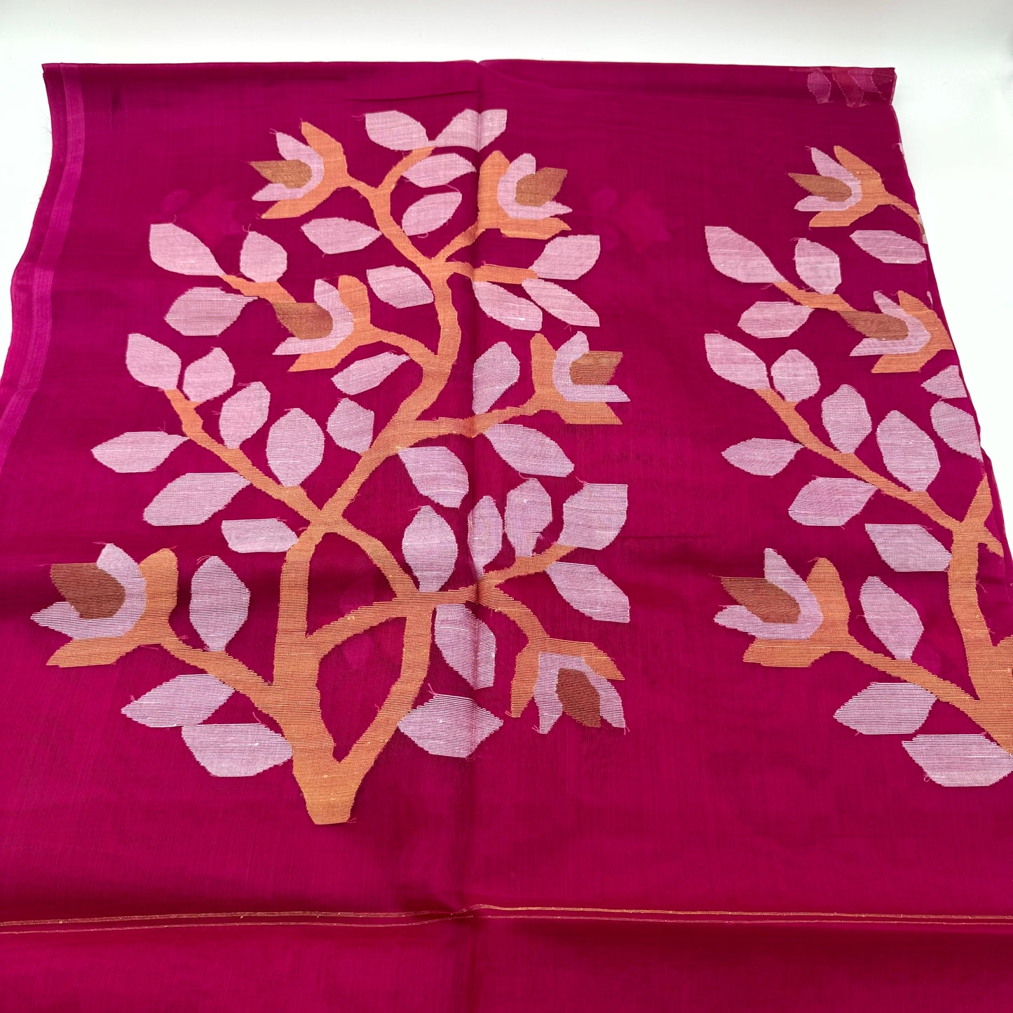 PINK MUSLIN JAMDANI SAREE