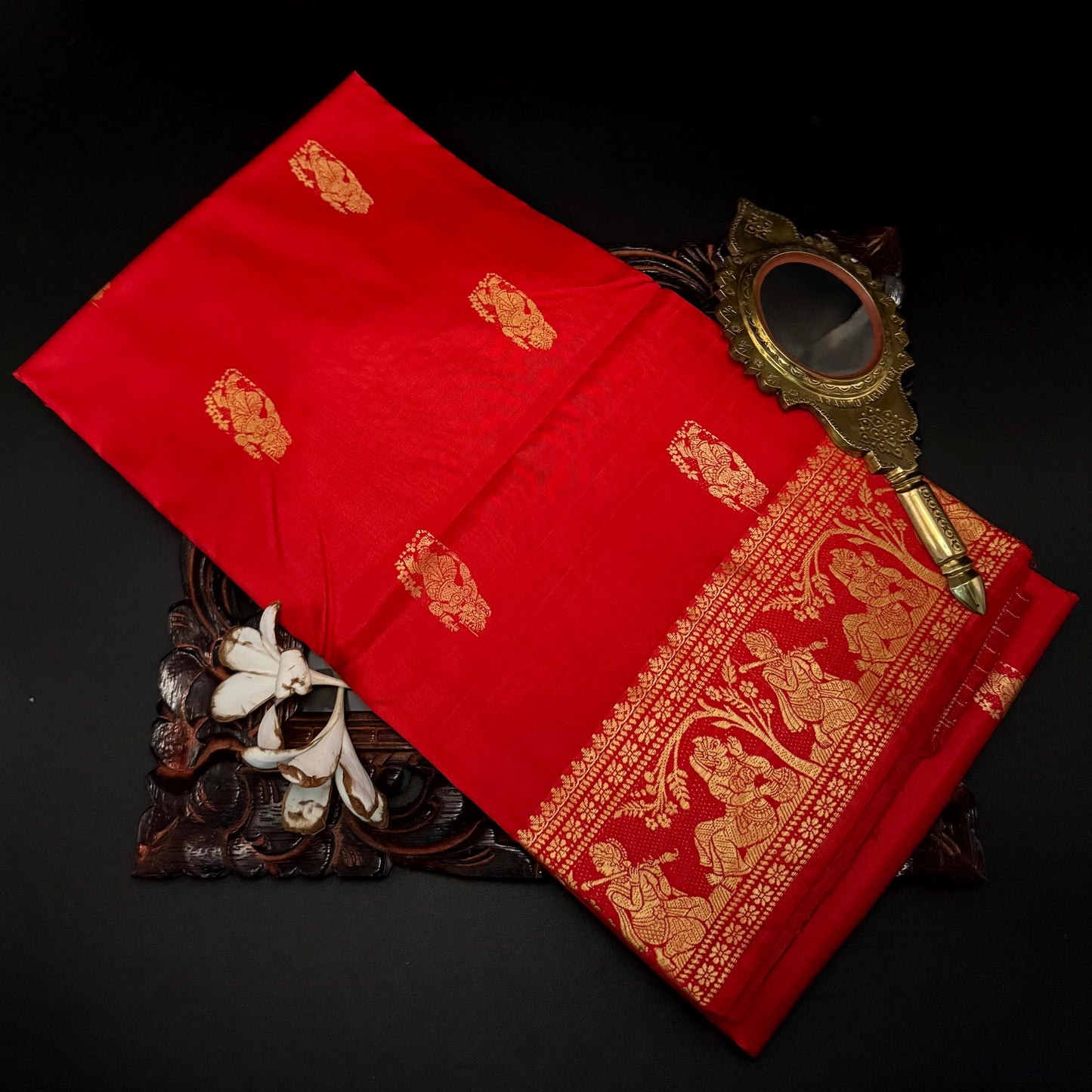 RED BALUCHARI SILK SAREE