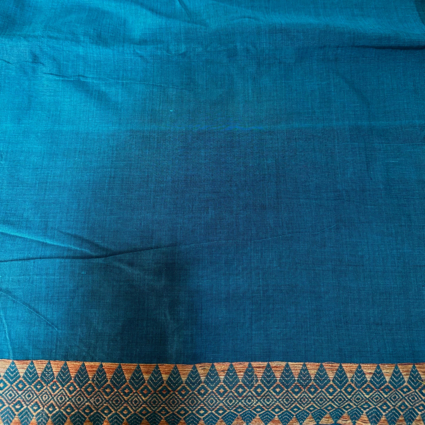 BLUE ASSAM COTTON-HANDLOOM SAREE