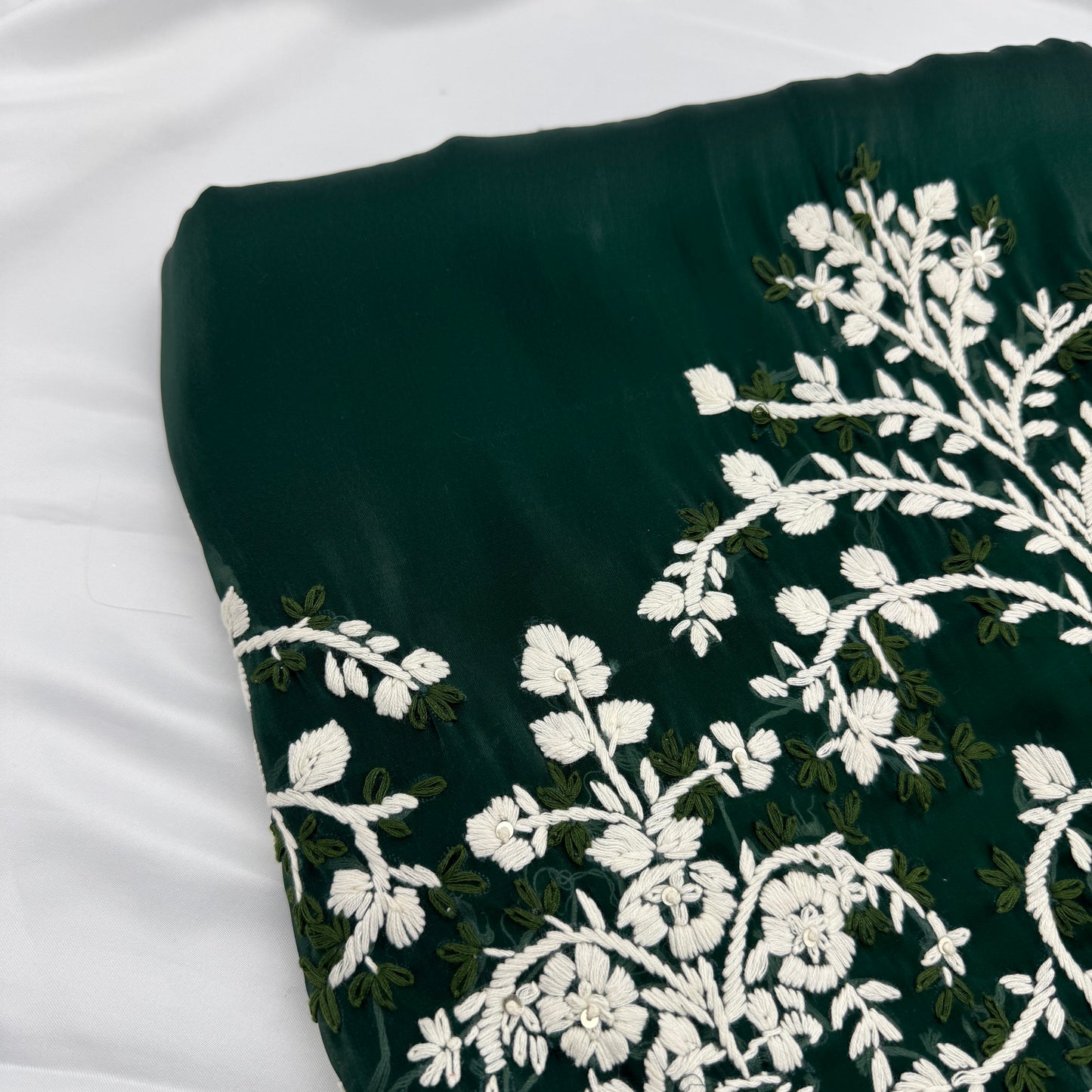 Green JimmyChoo Saree with Hand-Embroidery