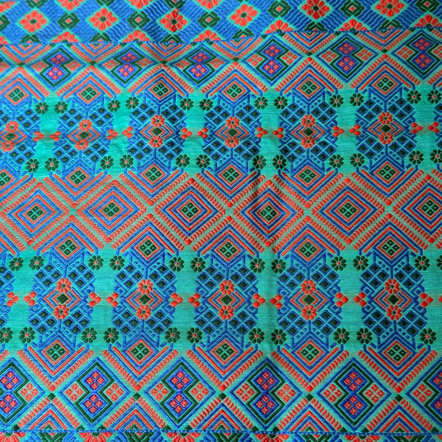 Neelphool - Blue Cotton-Silk Saree with Assamese motifs