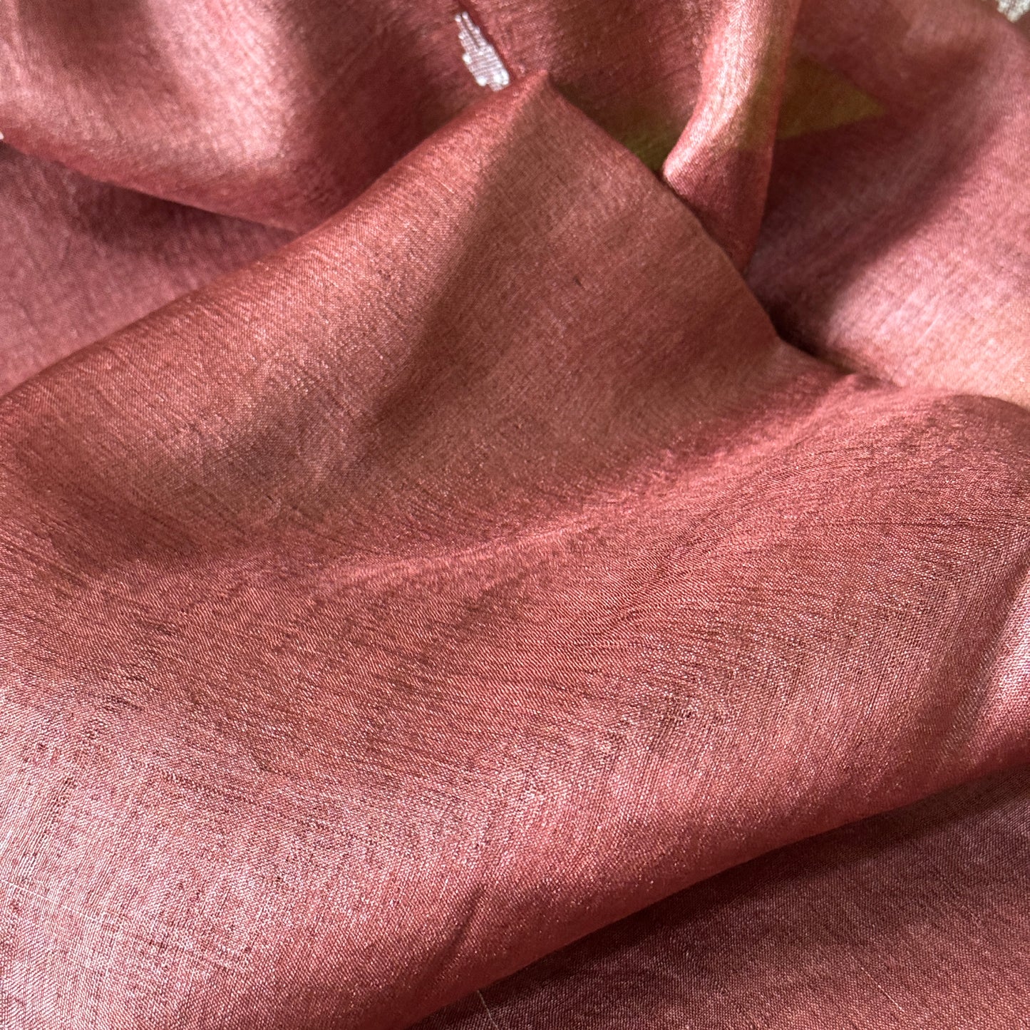 Mahogany Dhaga: Brown Tussar Silk Saree with Jamdani Motifs