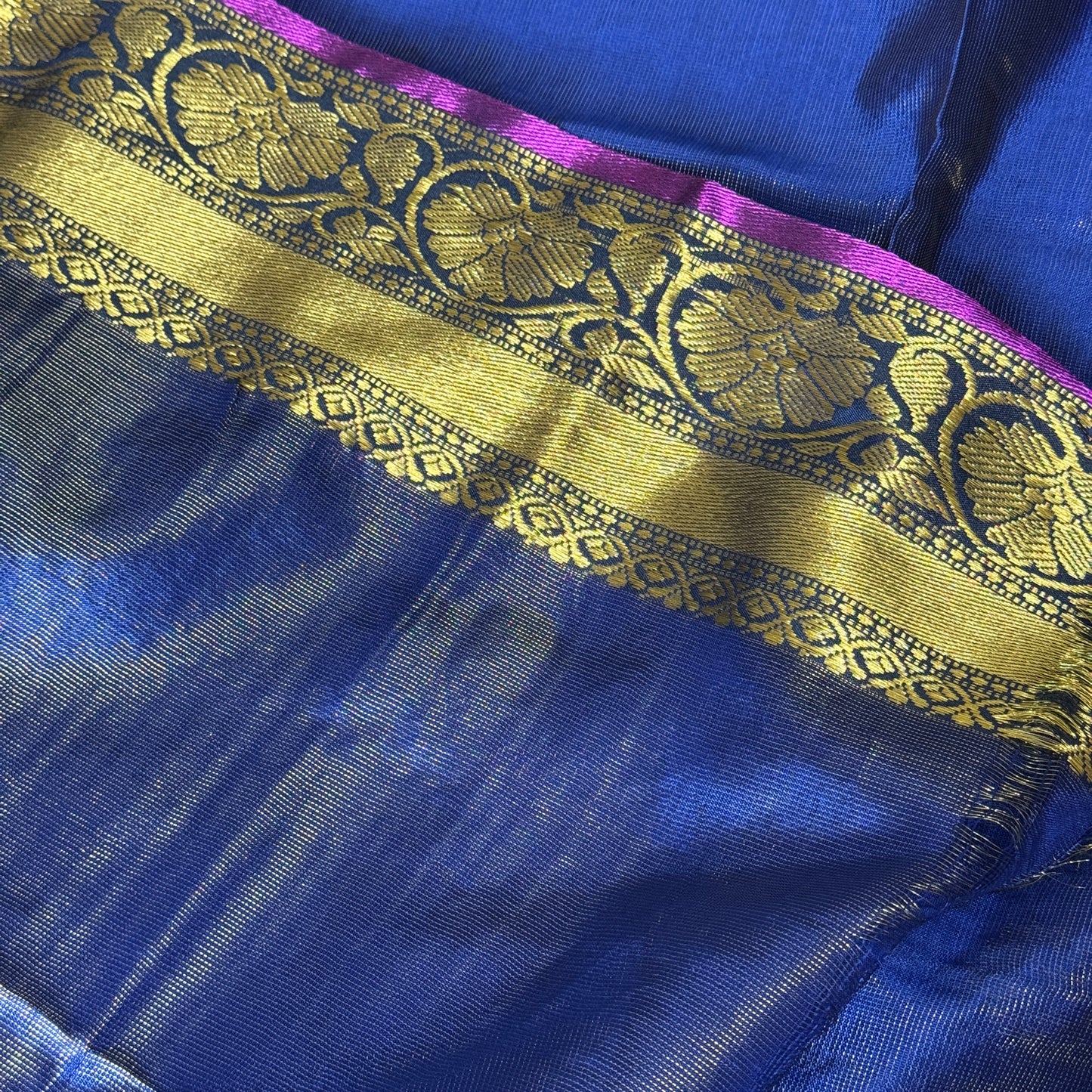Neelkamal: Blue Muslin Tissue Silk Saree