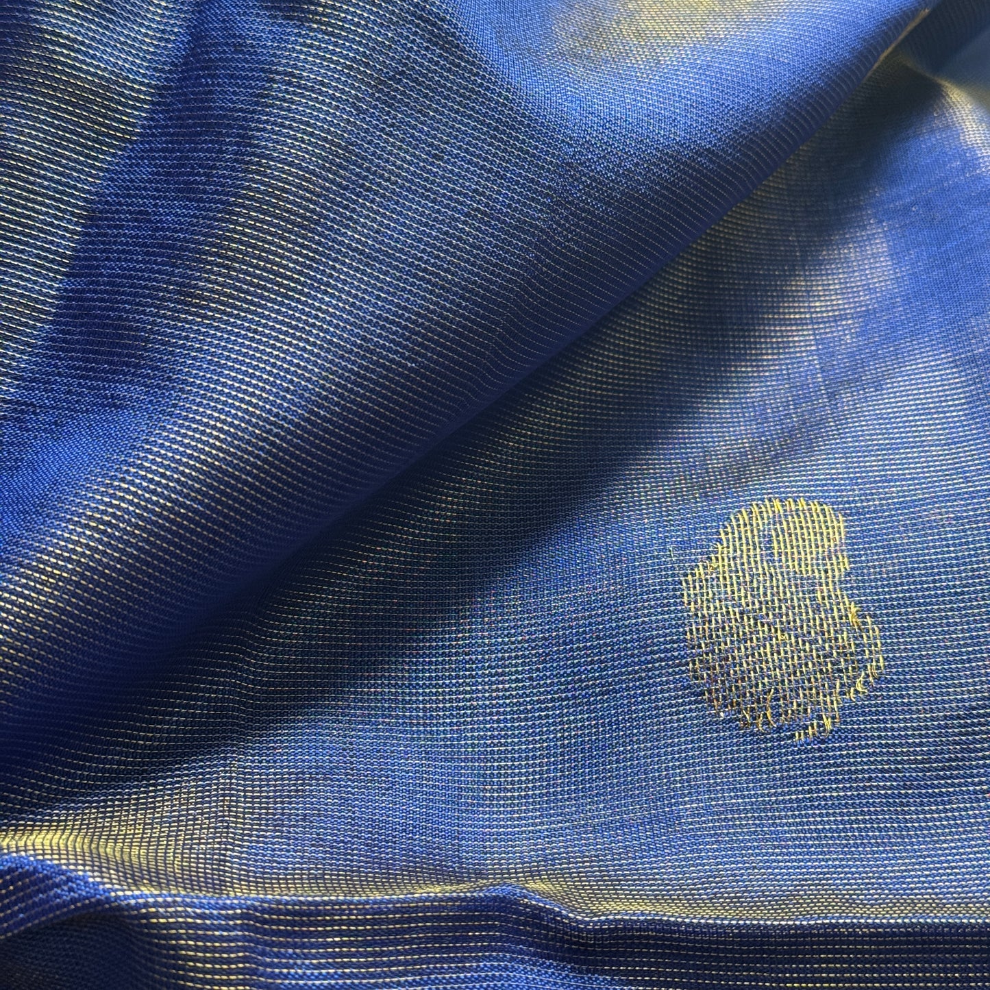 Neelkamal: Blue Muslin Tissue Silk Saree