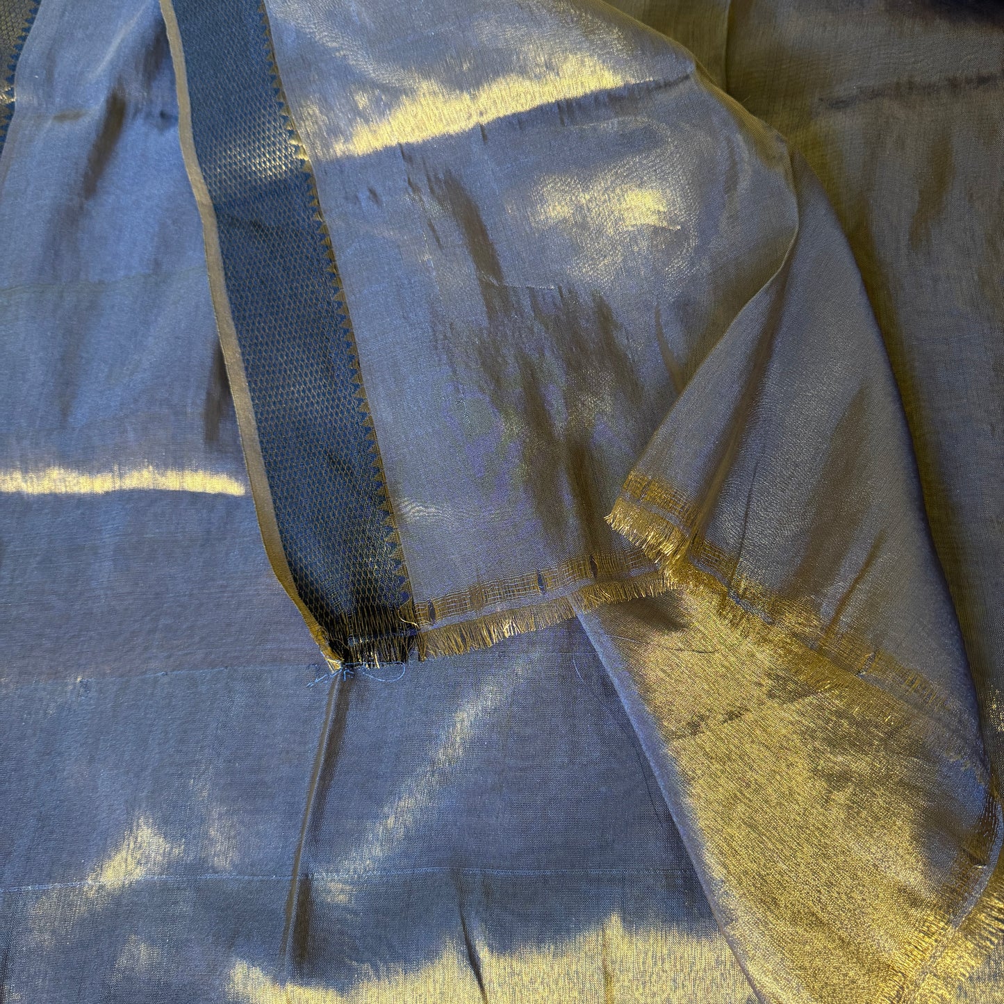 Nilanjali: Blue Tissue Silk Saree