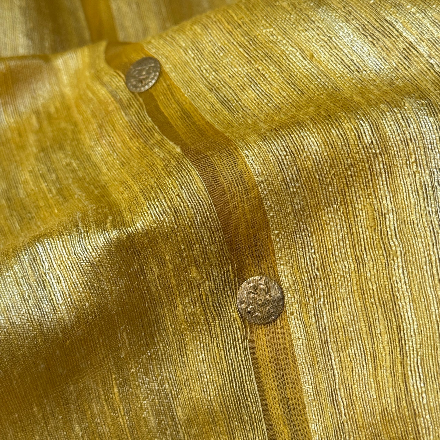 Mohar: Yellow Handwoven Matka Silk Saree