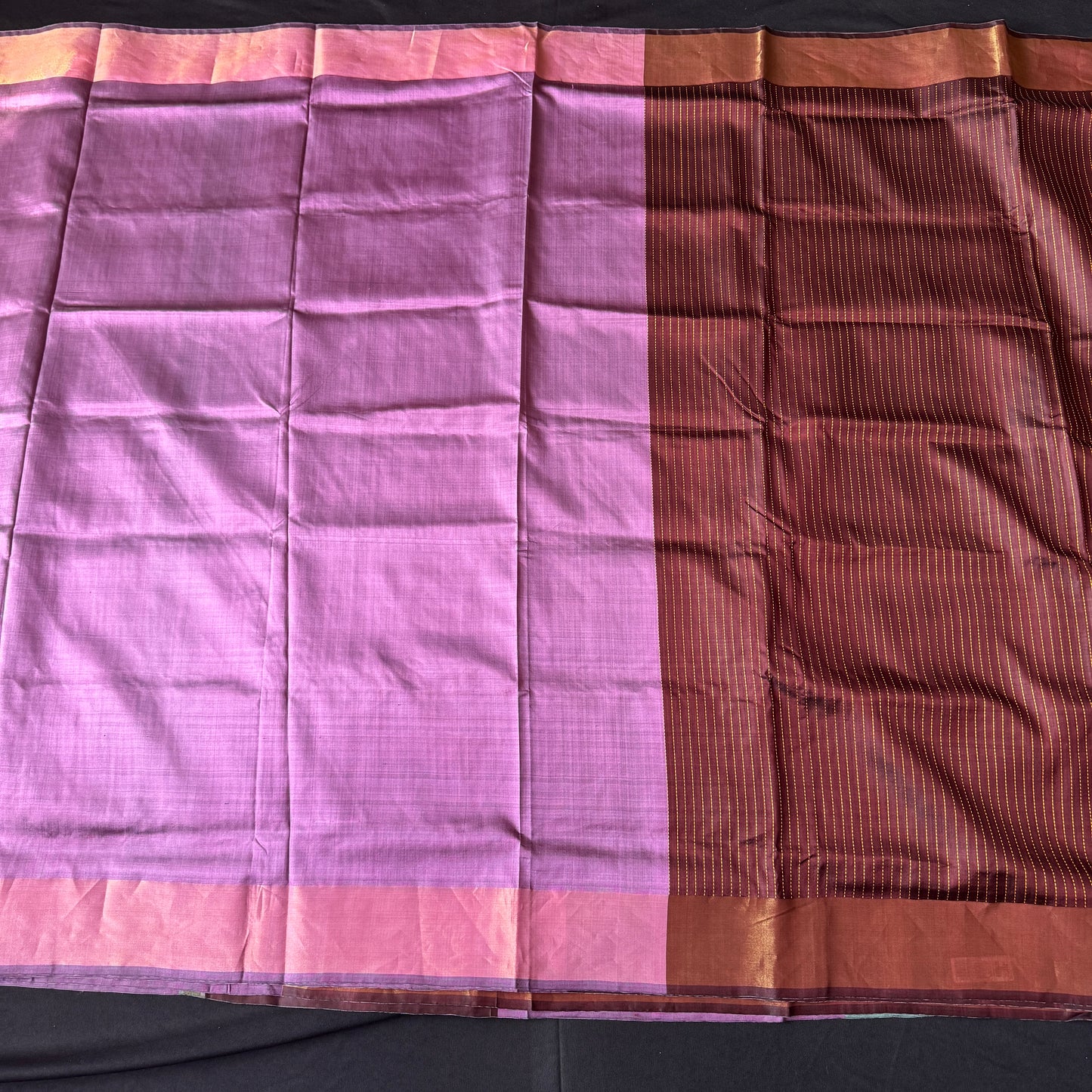 Gulabghor: Pink and Green Katan Silk Saree