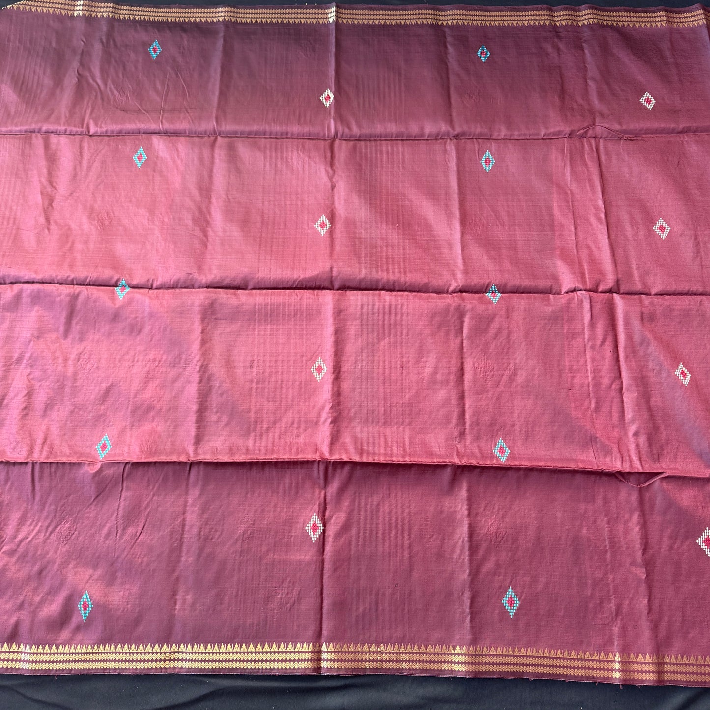 Mayurpankhi: Blue and Brown Katan Silk Saree