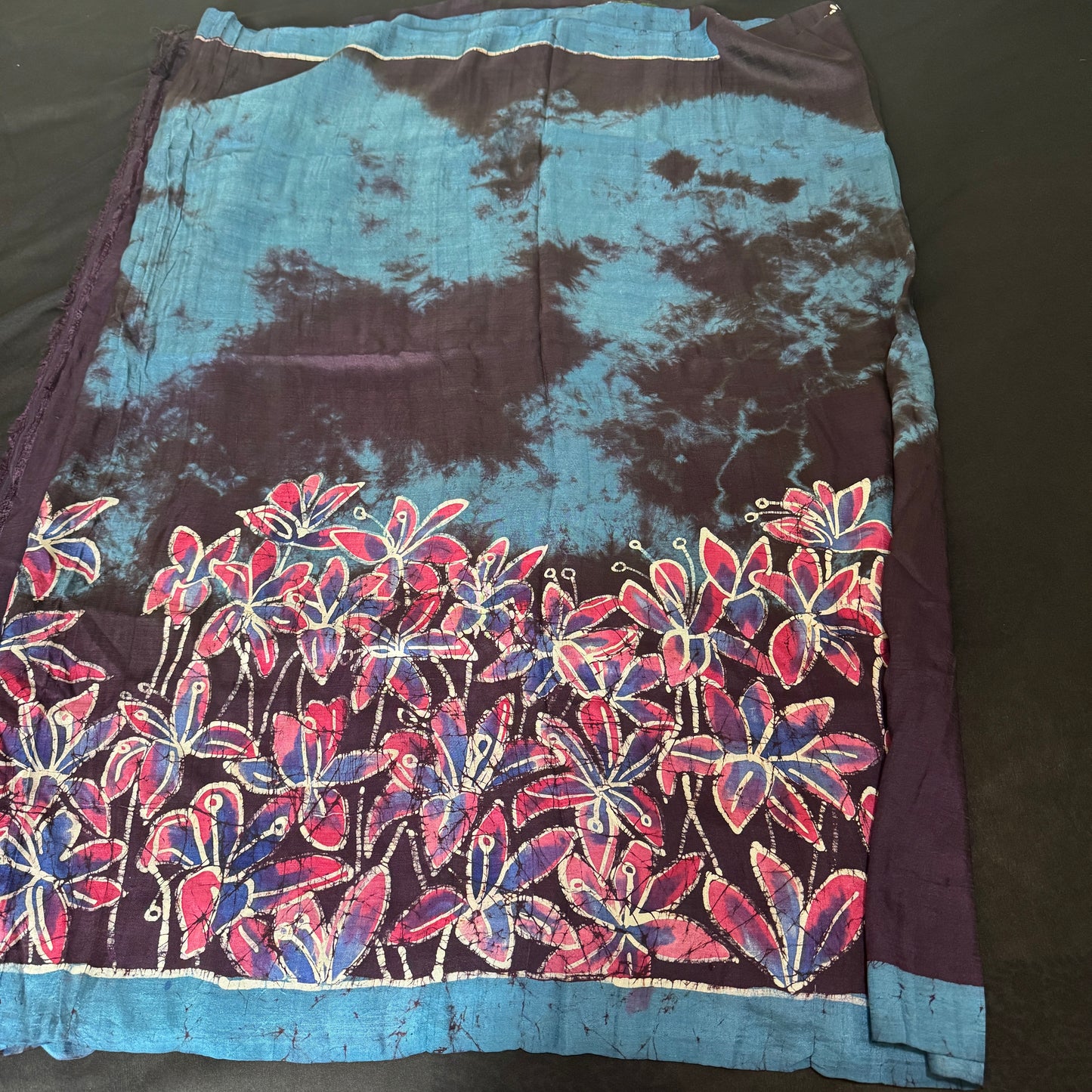 Rath Yatra: Navy Batik Silk Saree