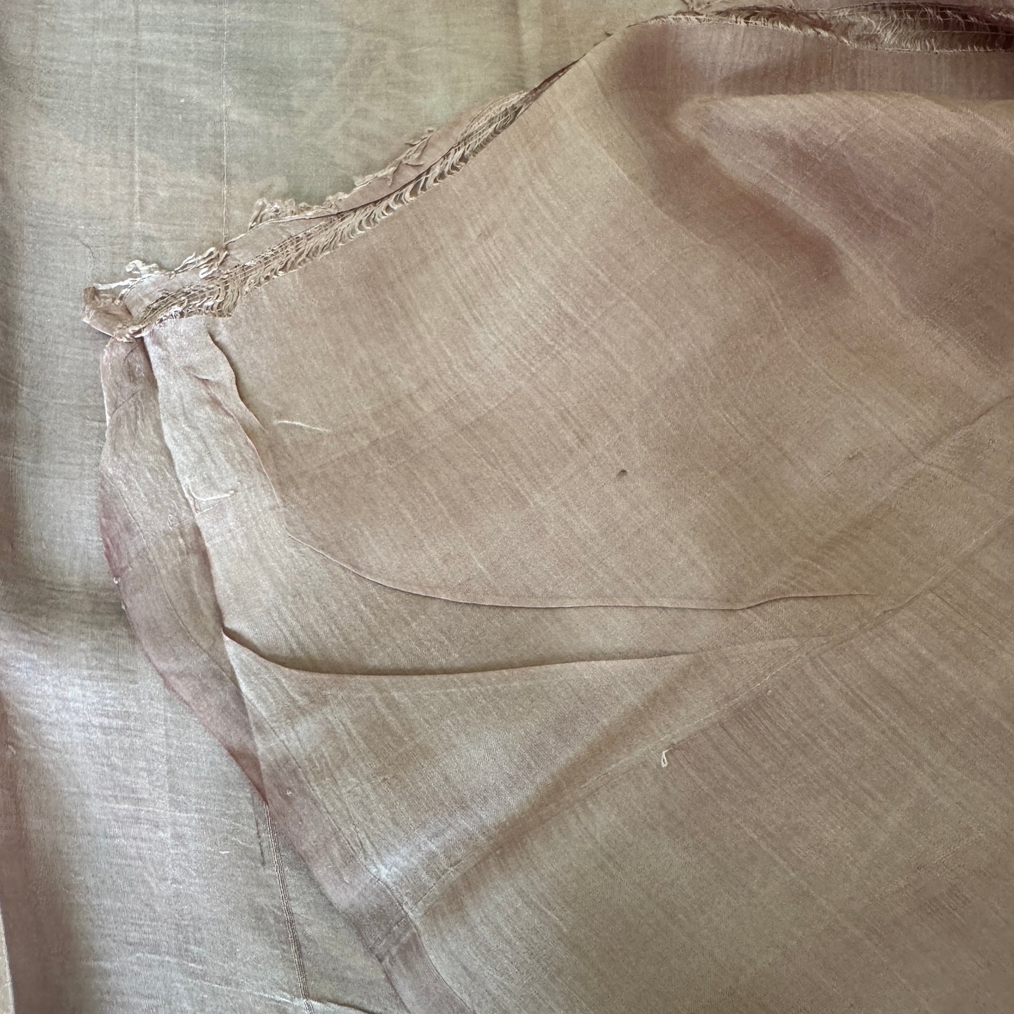 Aranya Durga: Brown Silk Handpainted Saree