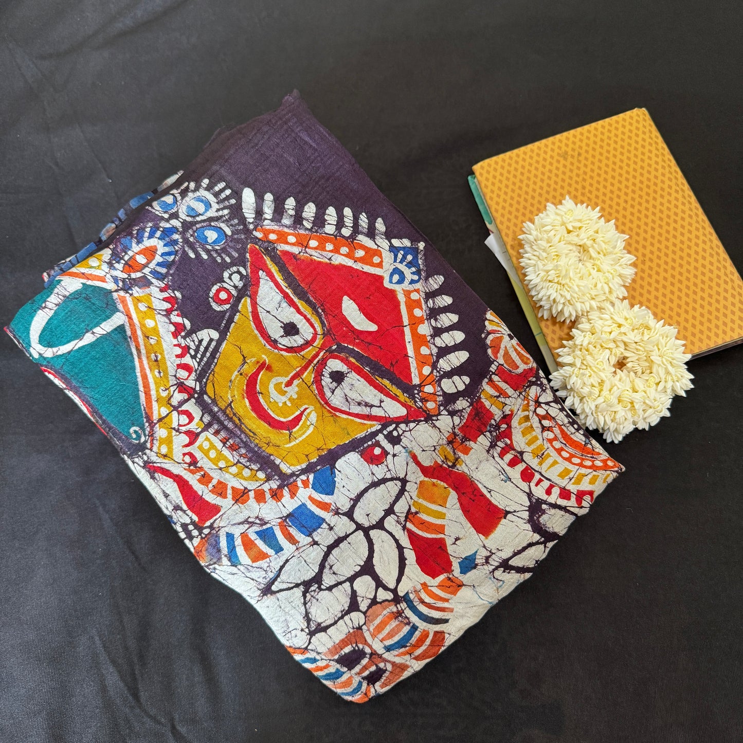 Rath Yatra: Navy Batik Silk Saree
