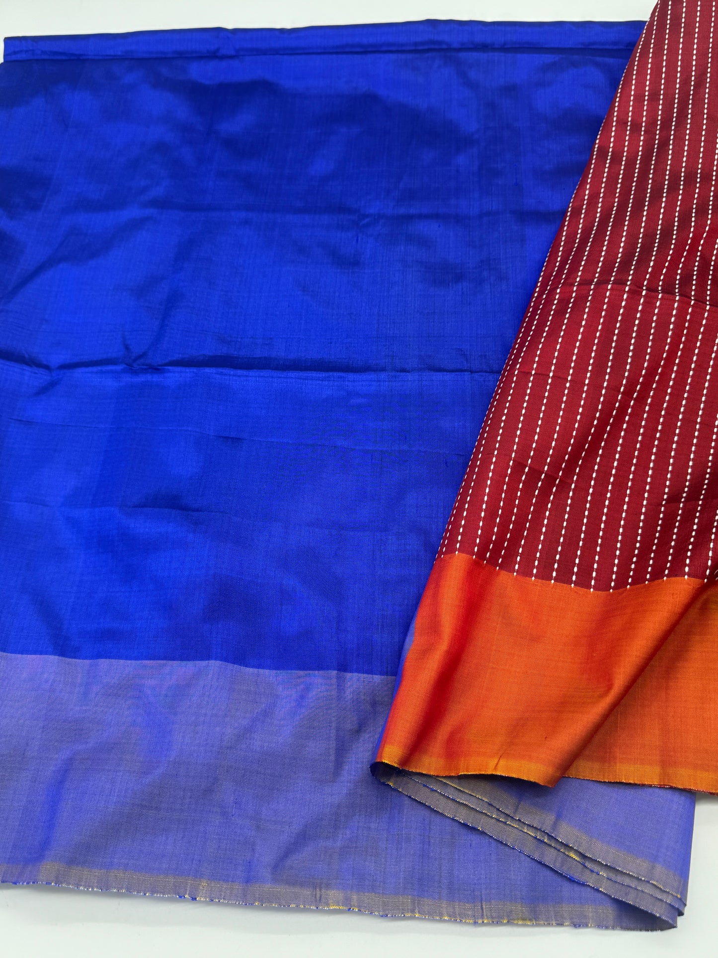 Nivedita: Blue Handwoven Katan Silk Saree