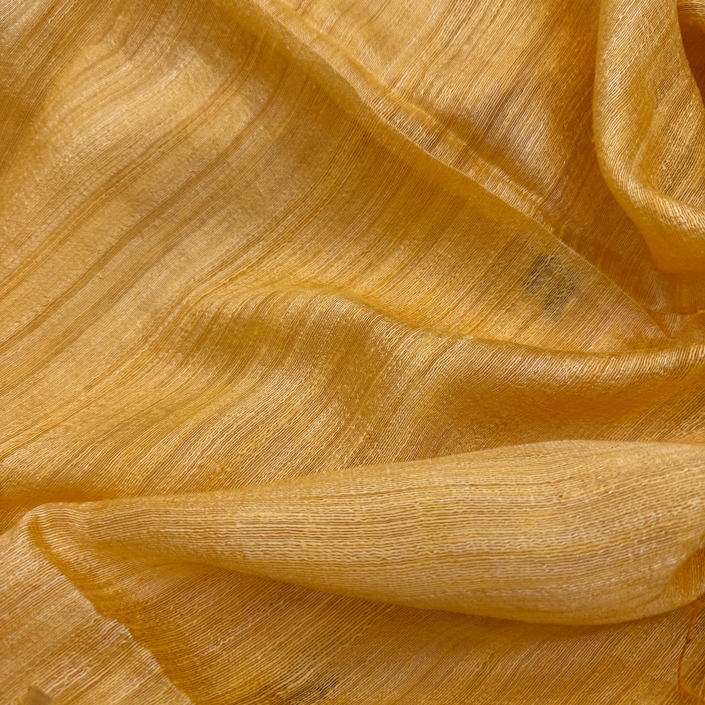 Sunehri Noor: Yellow Matka Silk Saree with Muslin Pallu