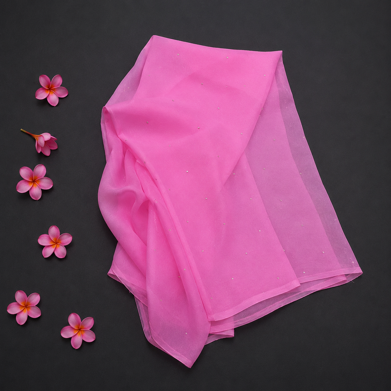 Gulabi: Pink Ombré Chiffon Saree with Sequins