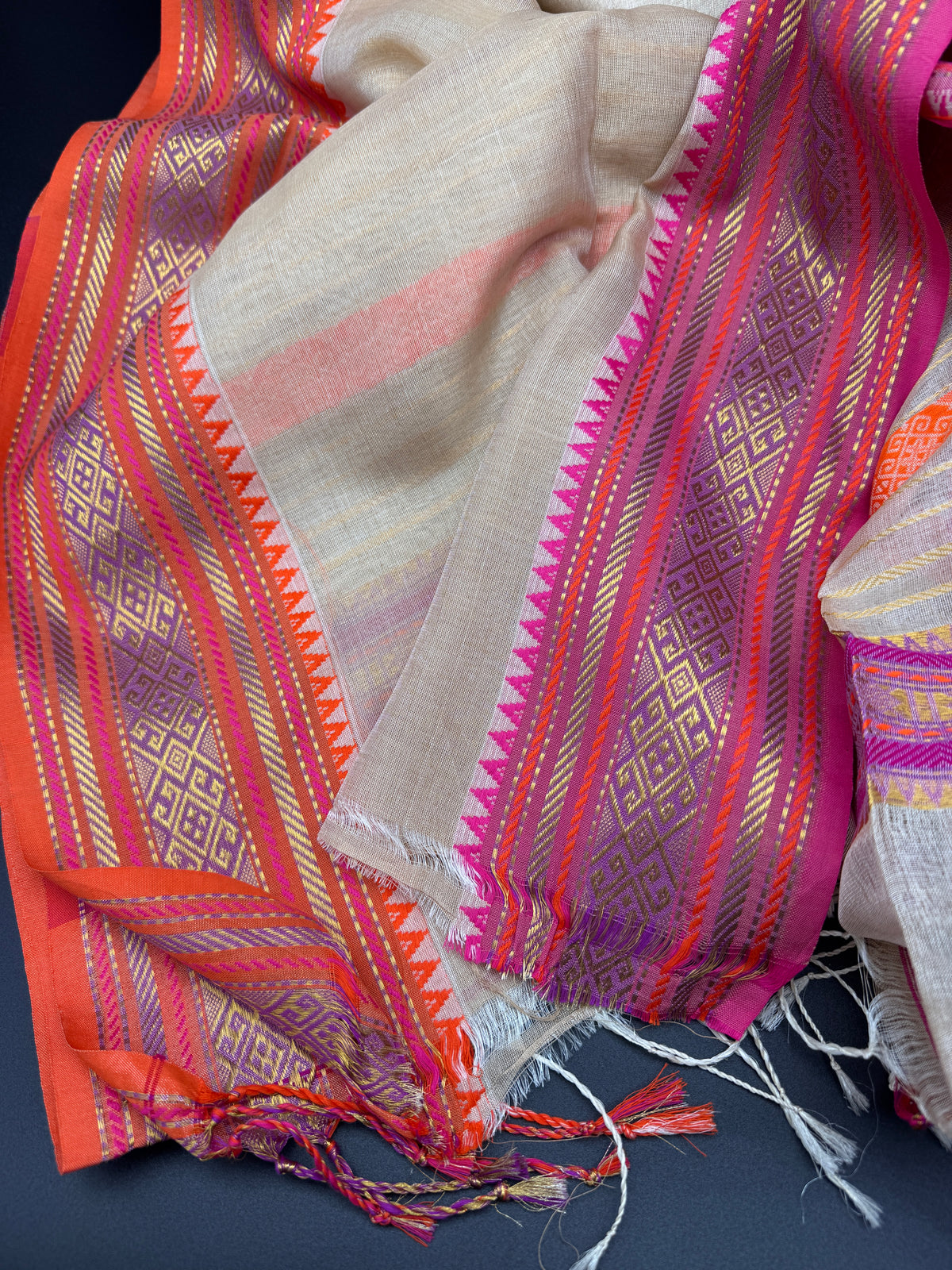Madhobi: Tussar Silk with Ganga-Jamuna border