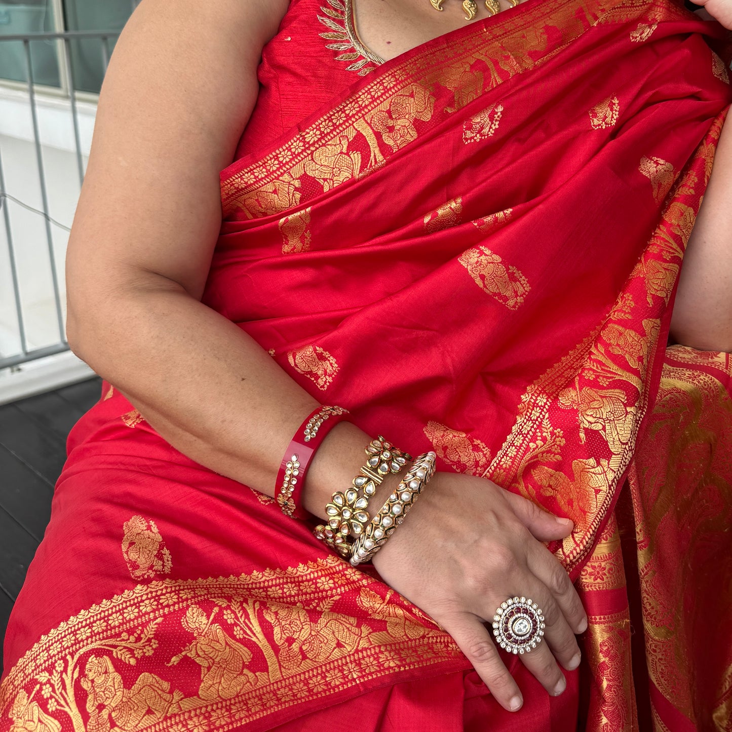 Regalia: Red Baluchari Silk Saree
