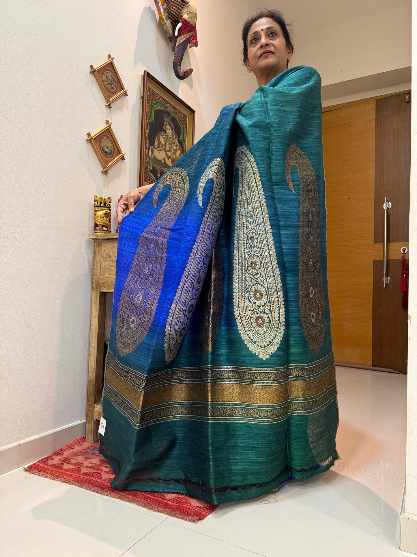 Neelambari: Blue Handwoven Silk Banarasi Saree