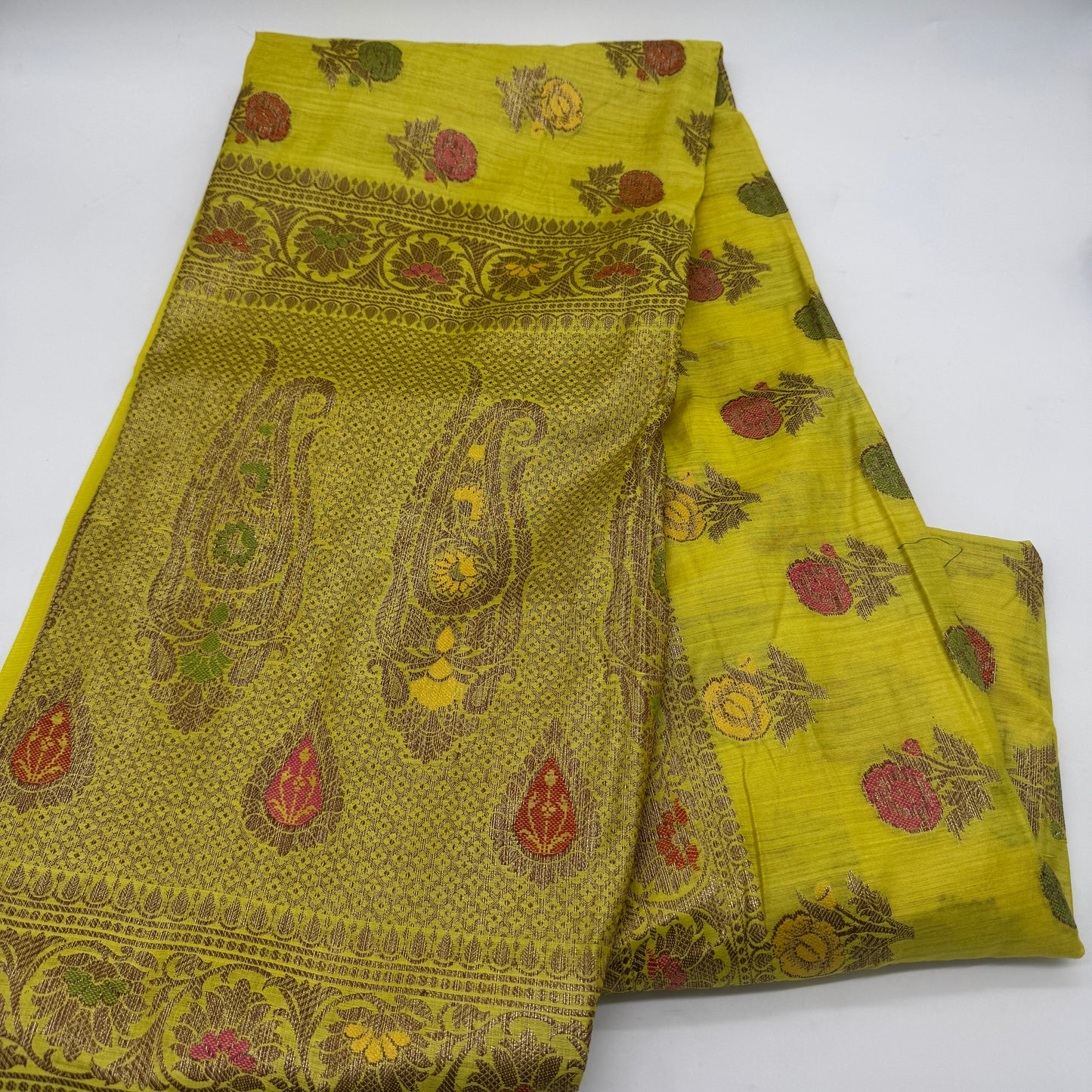 Diya: Lime Green Handwoven Munga-Tussar Silk Saree