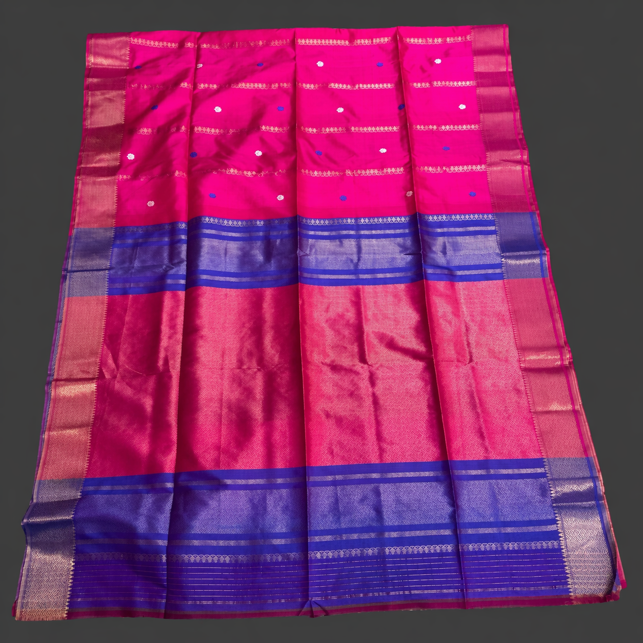 Veda: Pink Handwoven Pattu Silk Saree