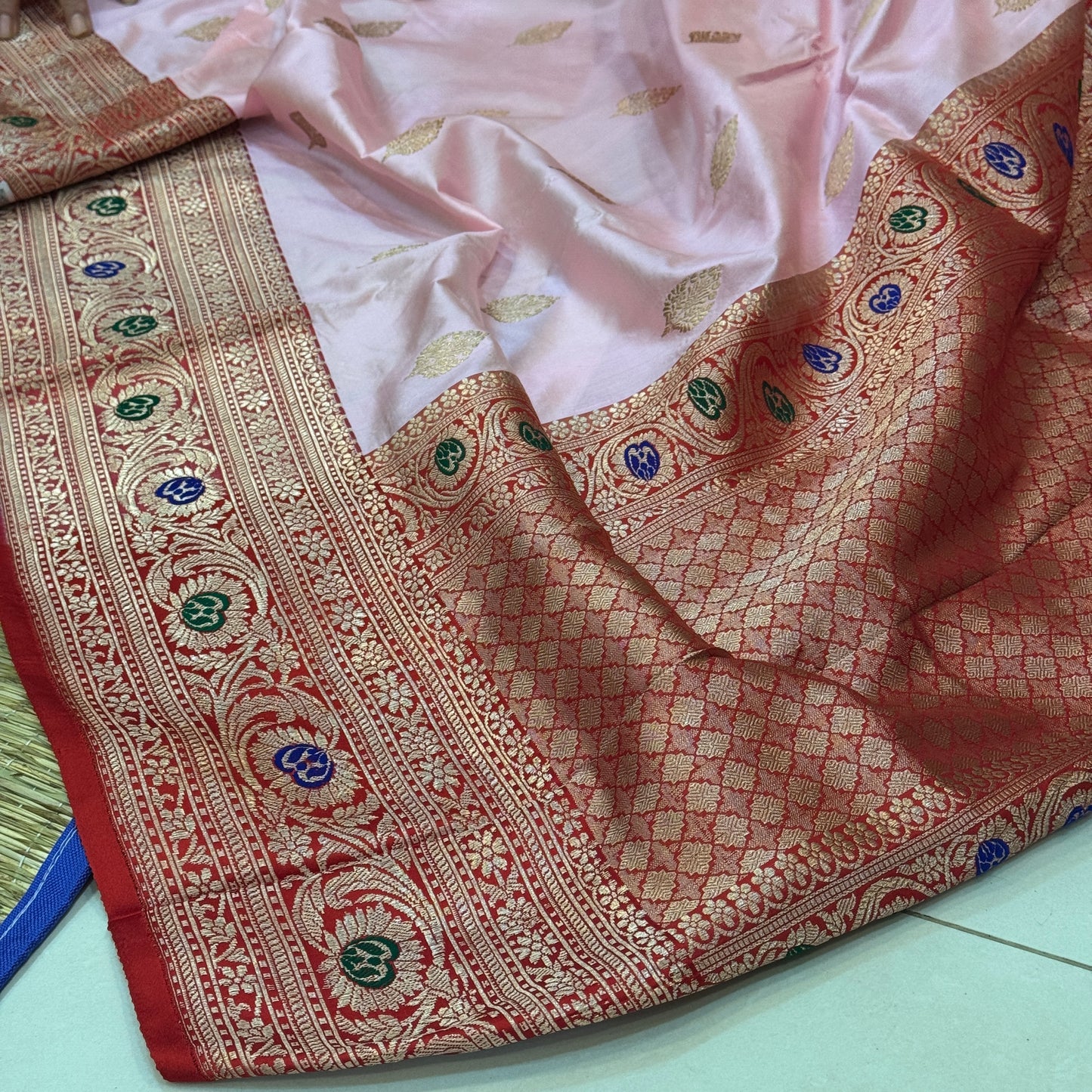 Rupali: Pink Handwoven Banarasi Katan Silk Saree