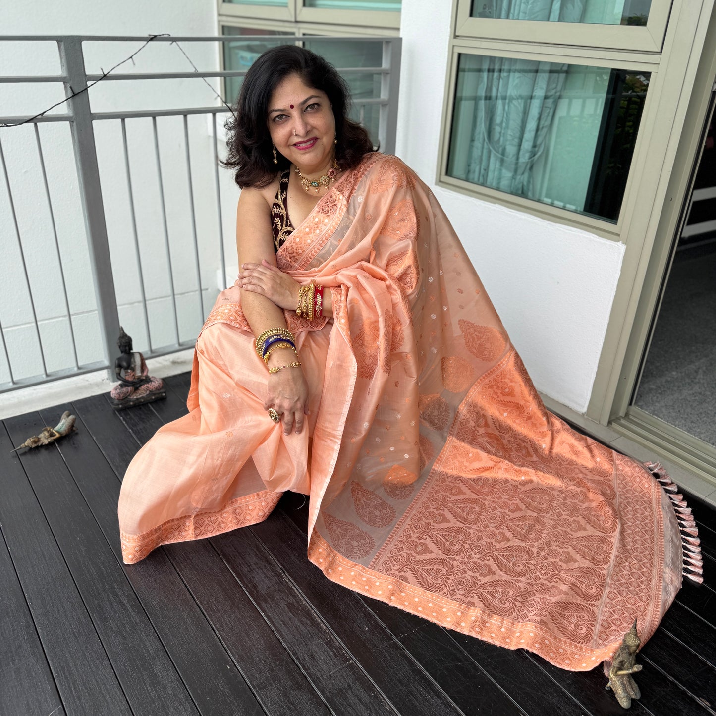Peach Kesapat Silk Saree