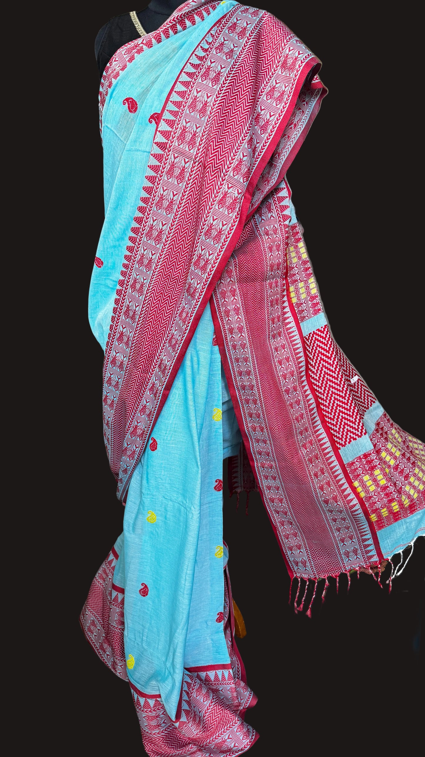 Nabaneeta: Blue Handloom Cotton Saree