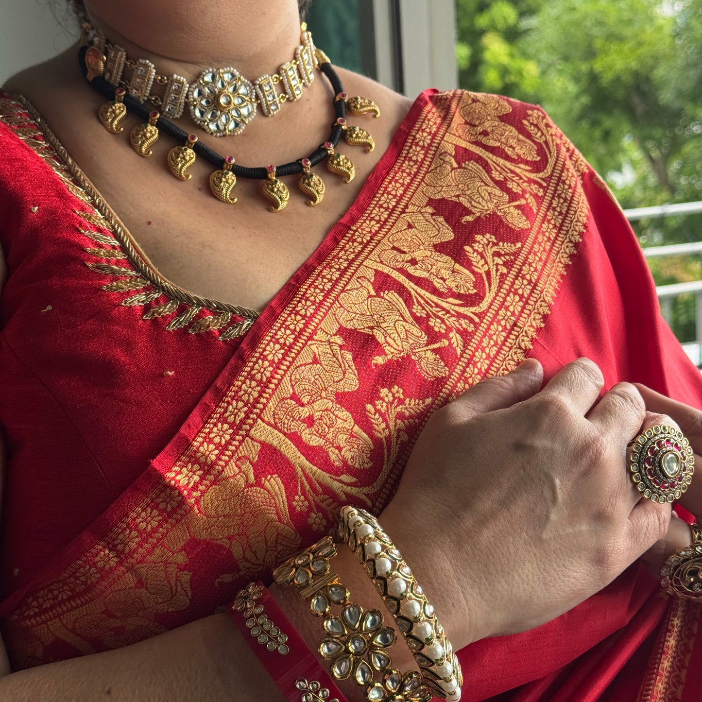 Regalia: Red Baluchari Silk Saree