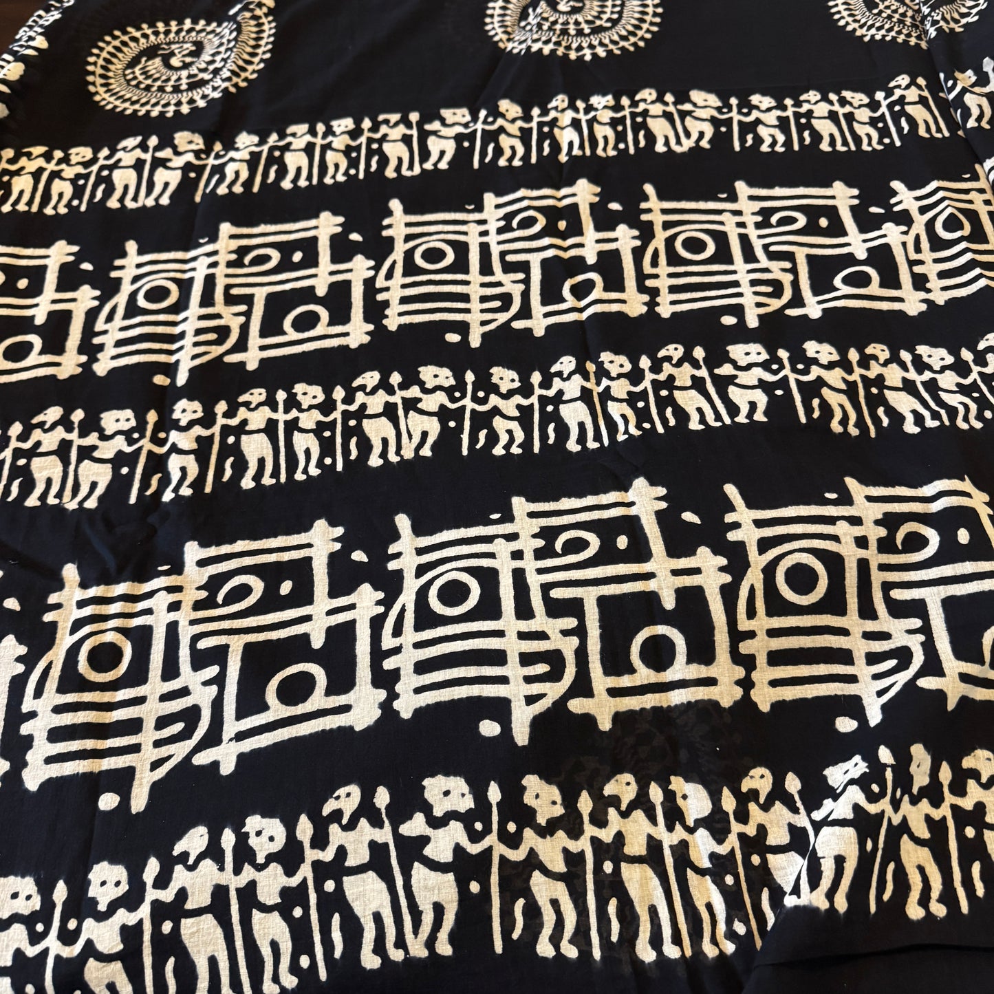 Madhurima: Black Cotton Sanganeri Block Print Saree