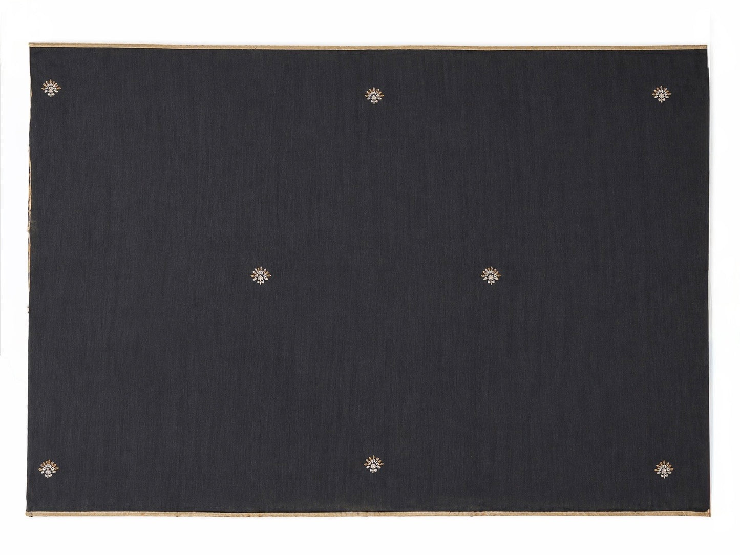 Hely: Black Semi-tussar Hand-embroidered Saree