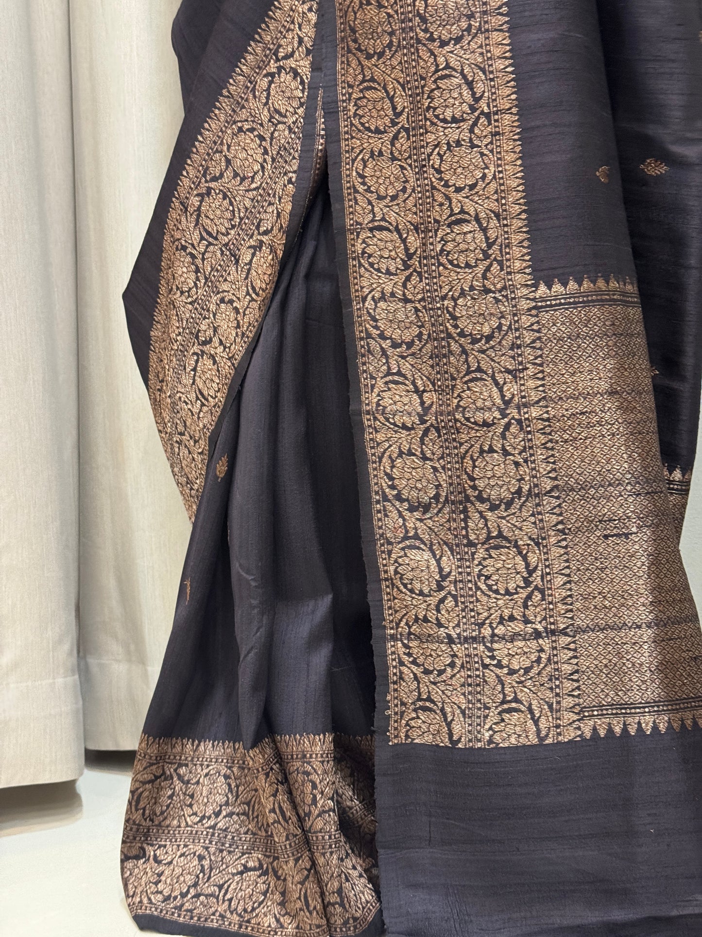 Ragini: Black Silk Saree with Contrast Red Blouse