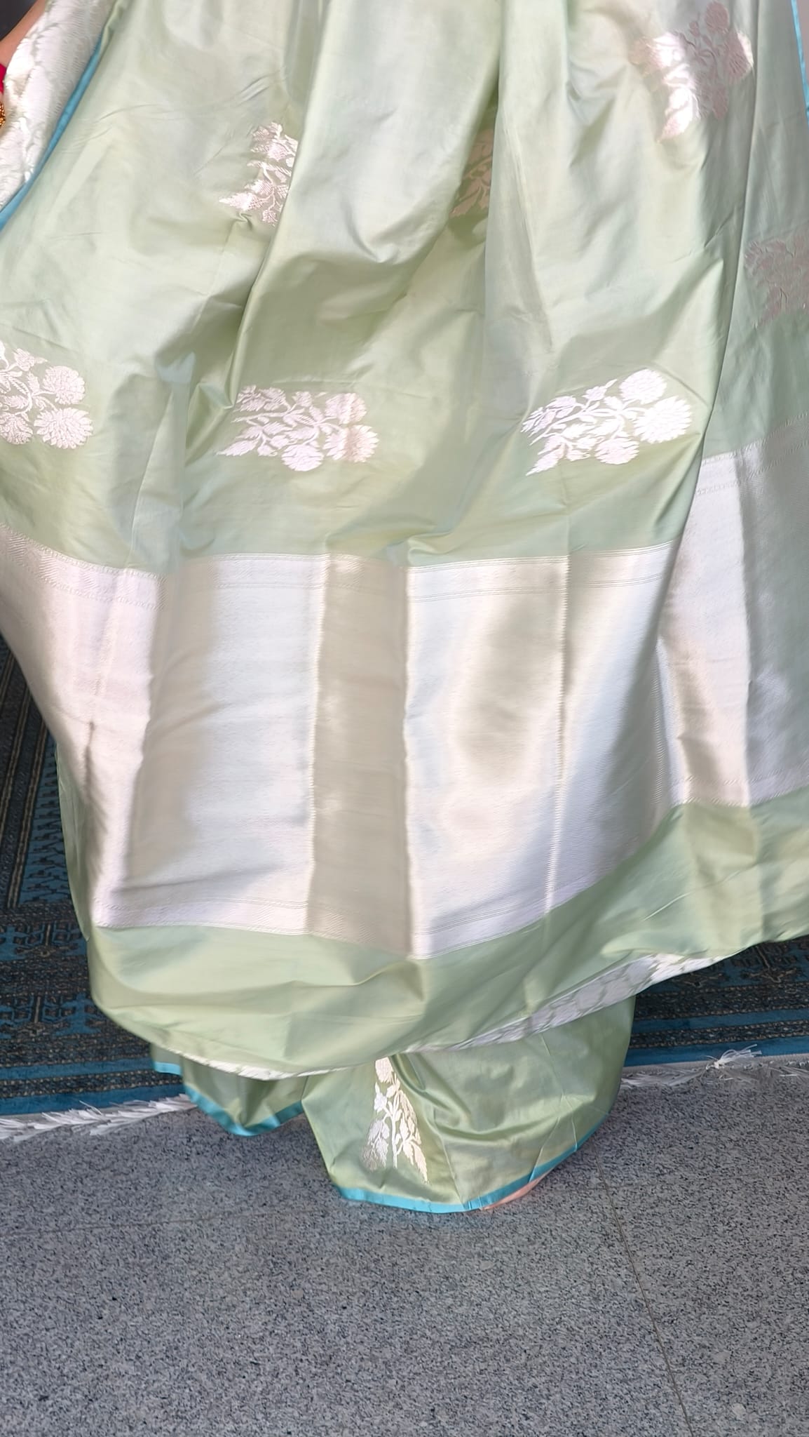 Labonya: Green Banarasi Katan Silk Saree