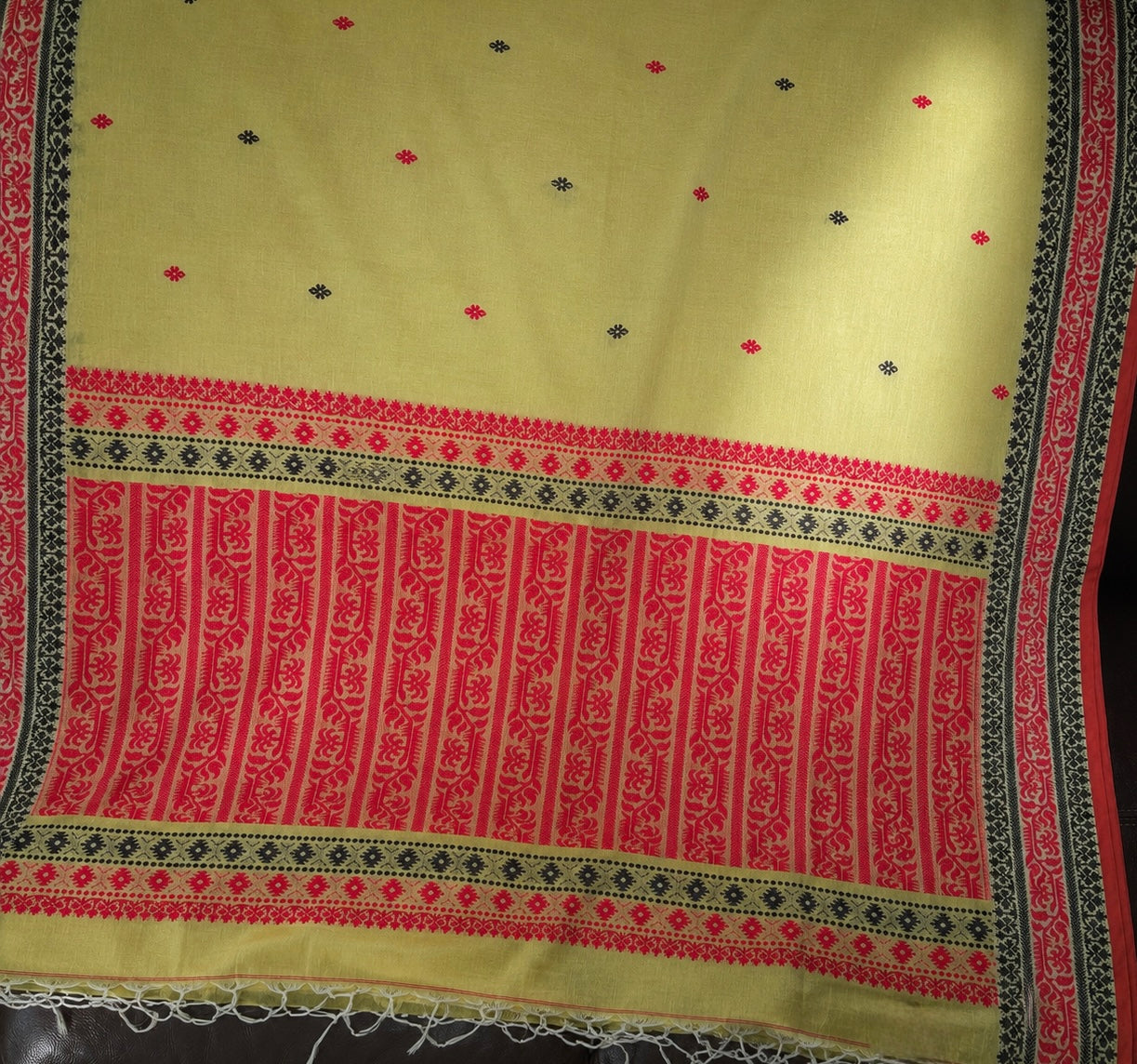 Mrittika: Lime Green Saree