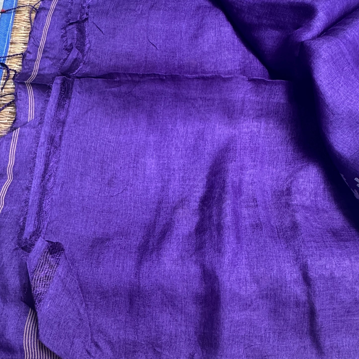 Amethyst: Purple Tussar Silk Jamdani Saree